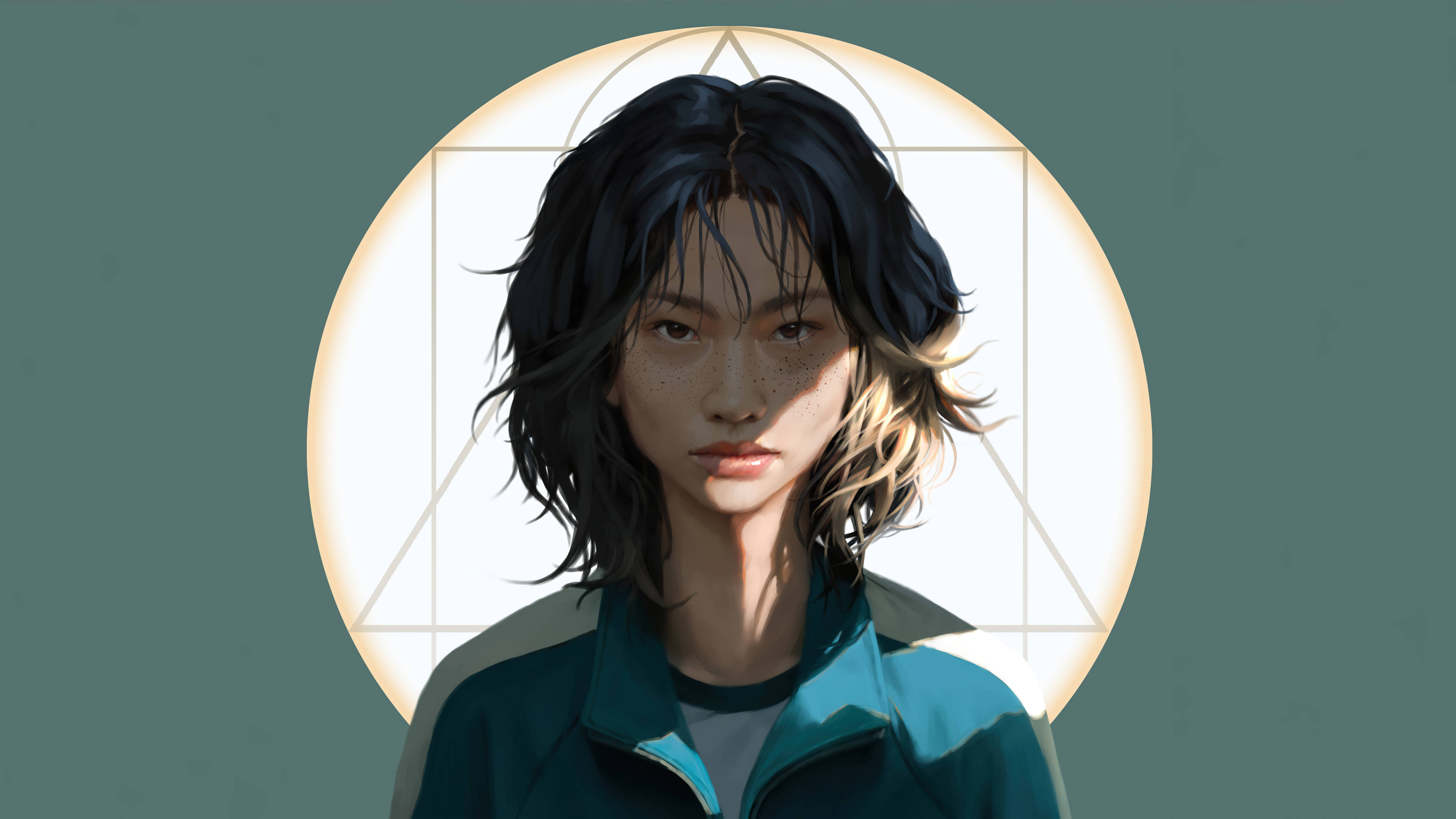 《魷魚遊戲》067號玩家姜曉狼奔髮型 壁紙