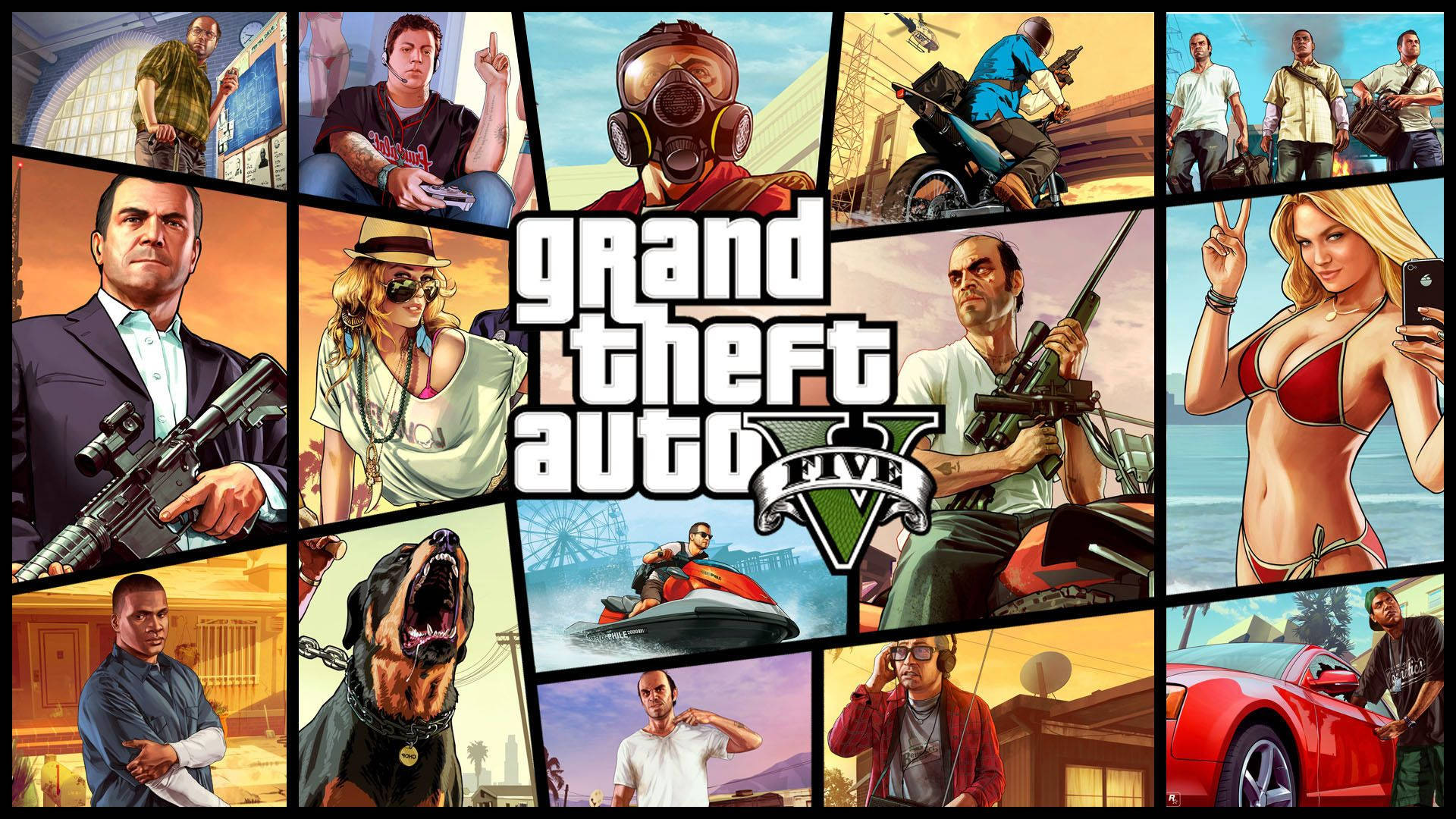 1080p GTA 5 遊戲海報 壁紙