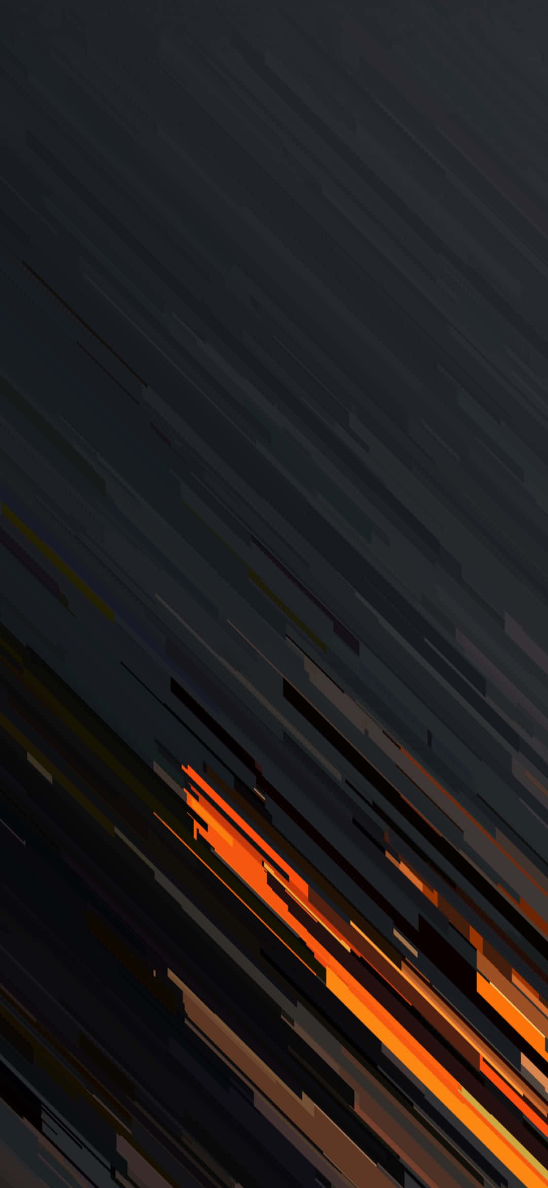 1080x2340 4K 抽象黑橙條紋 壁紙