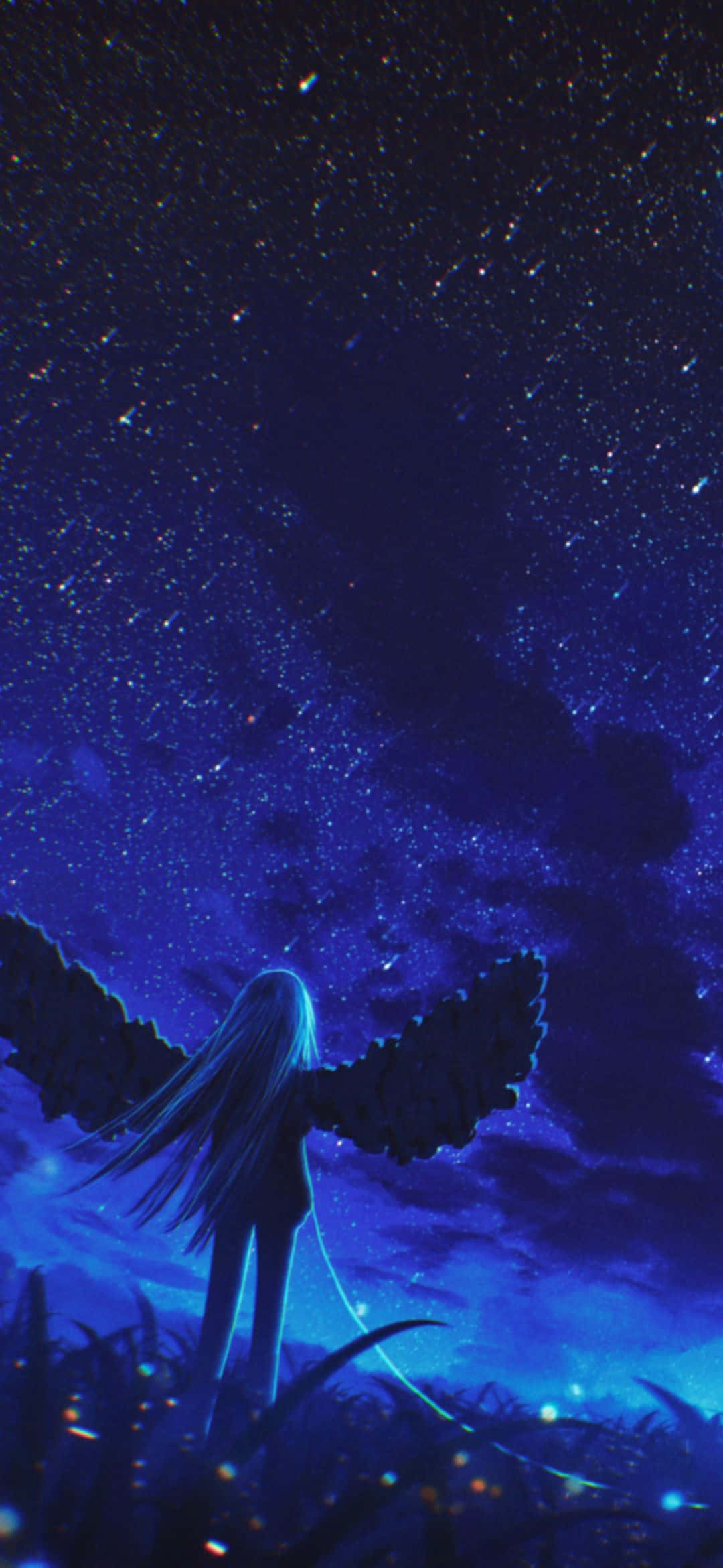 1080x2340 4K黑暗天使夜空 壁紙