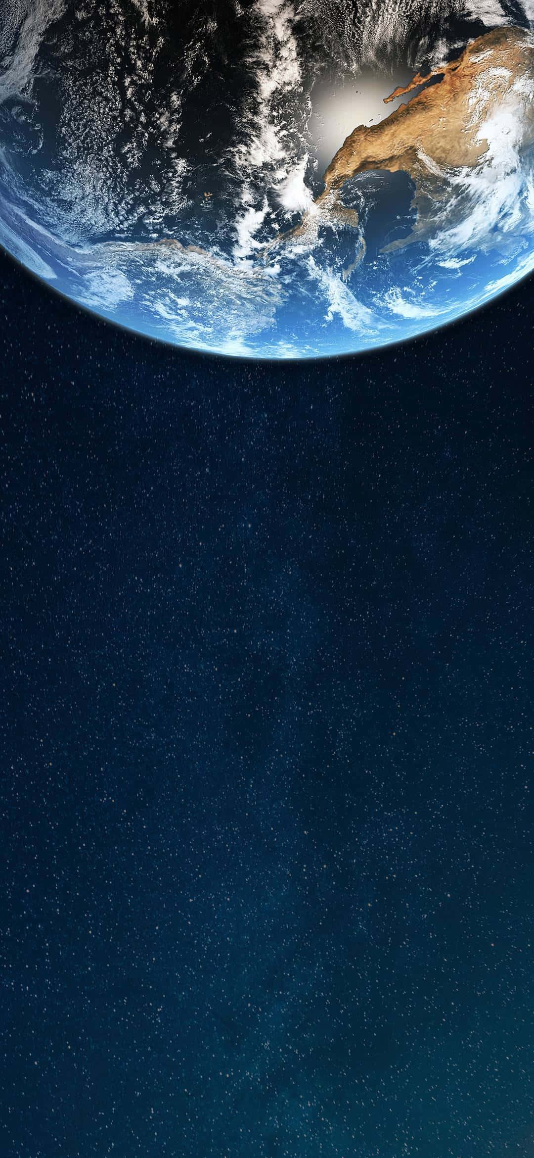 1080x2340 4K 半個地球太空背景 壁紙