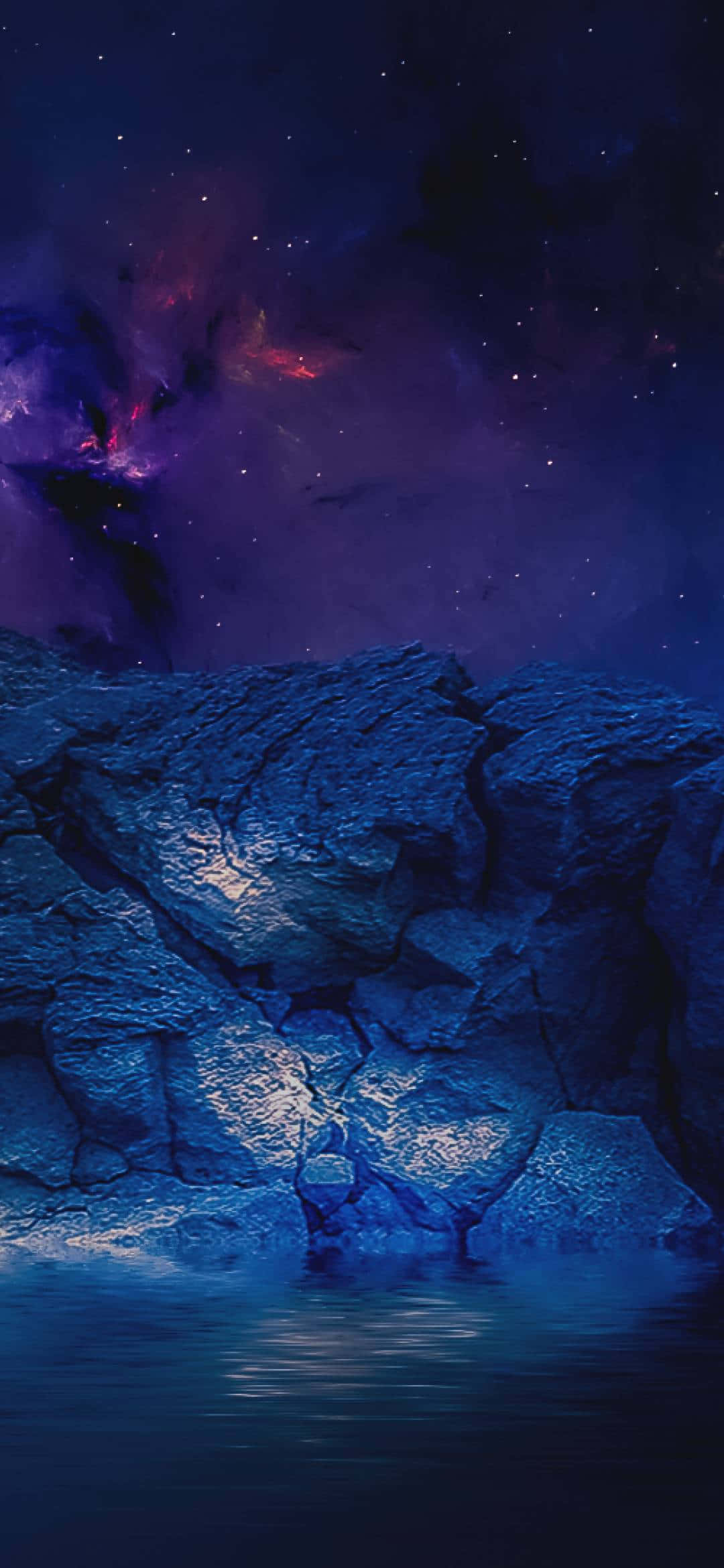 1080x2340 4K 紫色星雲雲樹 壁紙