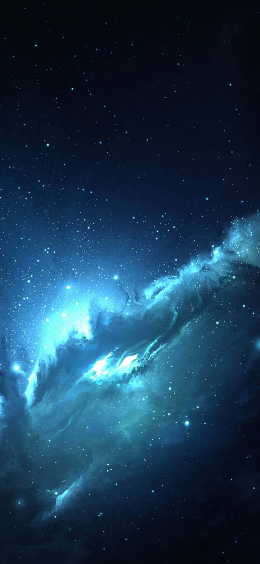 1080x2340 4K霓虹藍星雲 壁紙