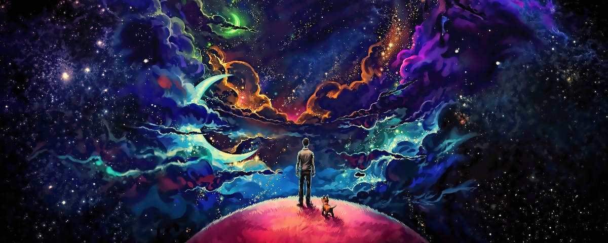 1200x480 迷幻雲霧銀河 壁紙