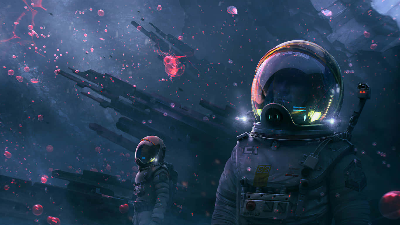 1366x768 HD 桌面太空人 壁紙