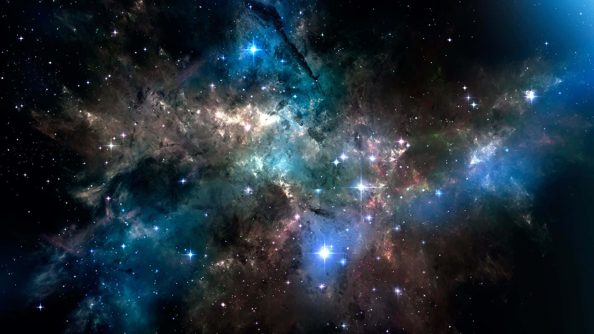 1920 X 1080 星雲與閃爍星辰 壁紙