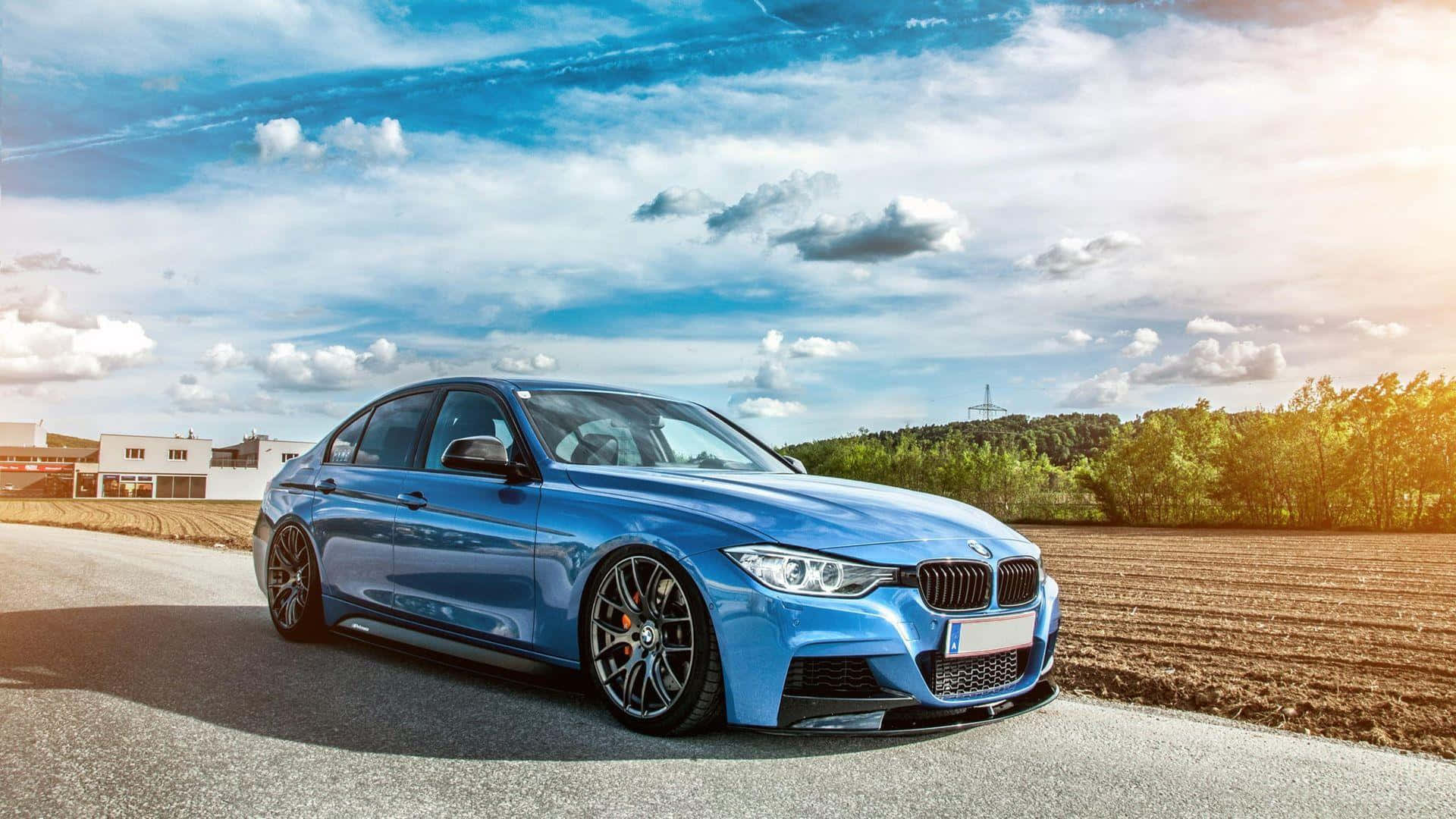 1920x1080 BMW 閃亮藍色 F30 壁紙
