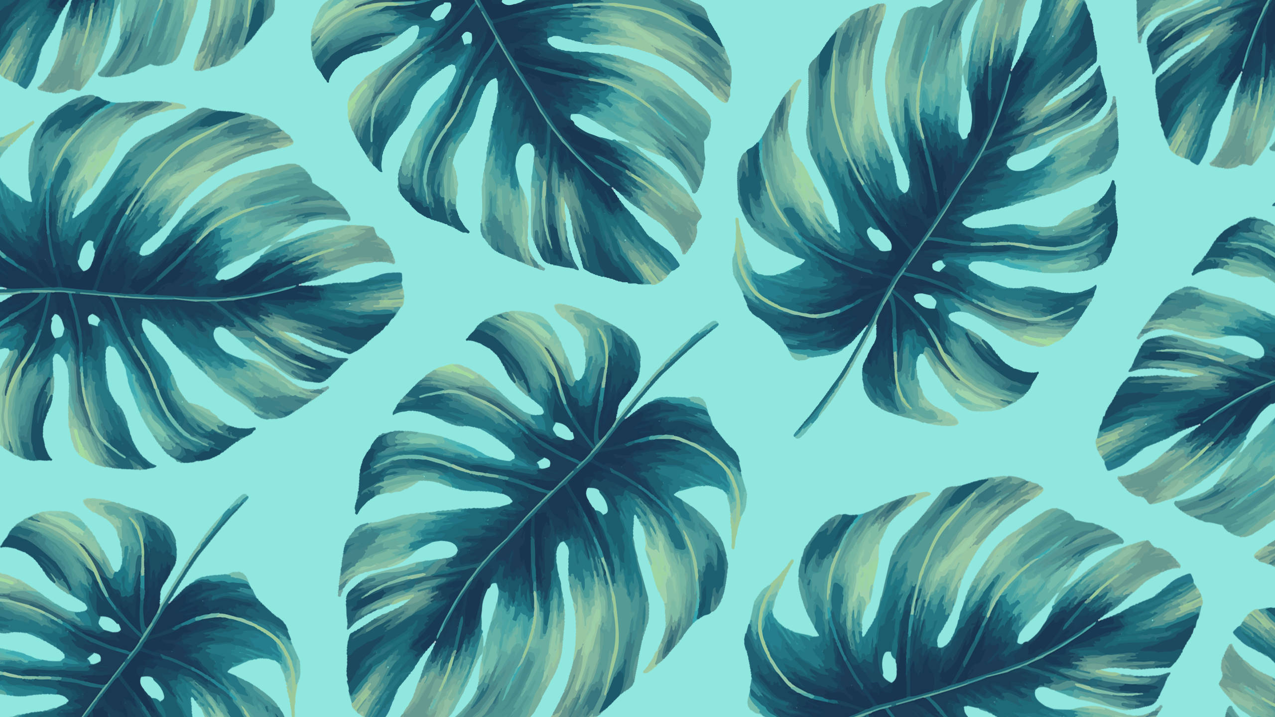2560x1440 夏日植物綠葉 壁紙