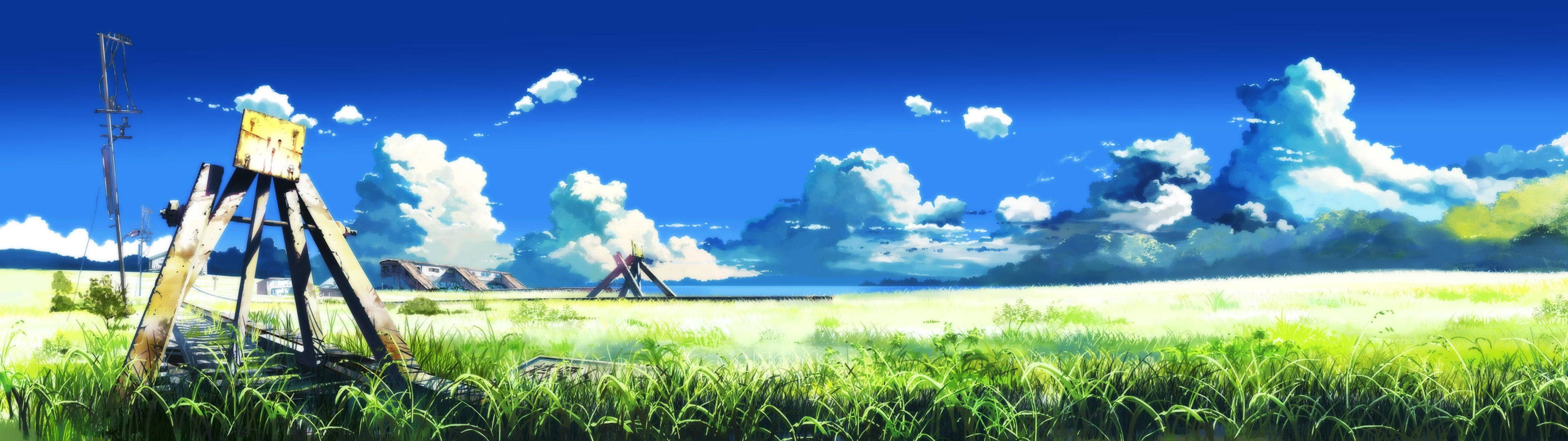 3840x1080 4K 鄉間鐵路 壁紙