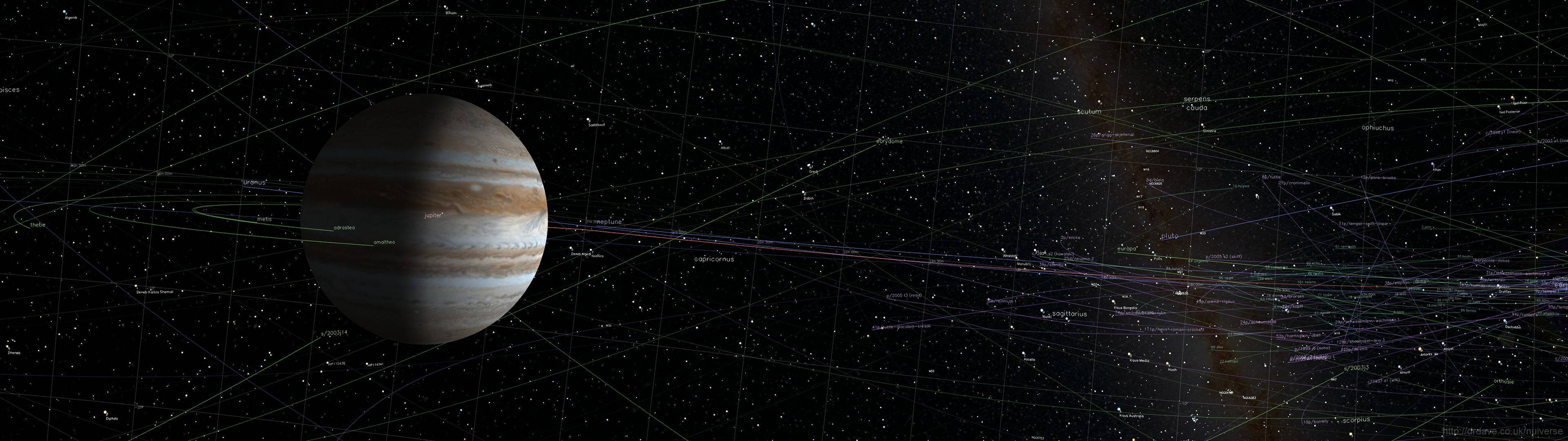 3840x1080 HD 雙螢幕木星 壁紙
