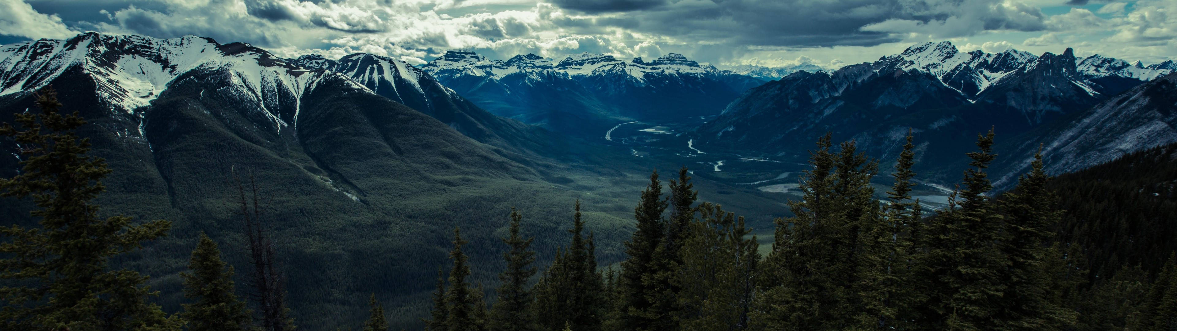 3840x1080 高清雙螢幕山景 壁紙