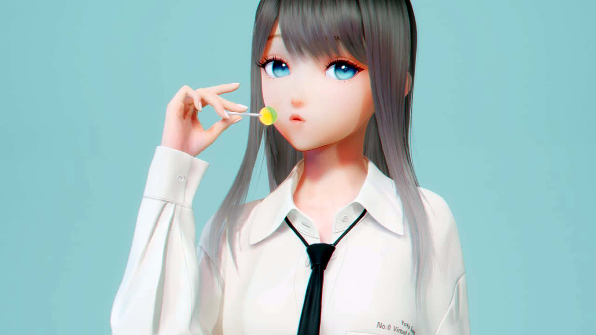 3D动漫女学生 壁紙