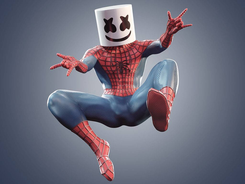 3D 搞笑 Marshmello 蜘蛛人 壁紙