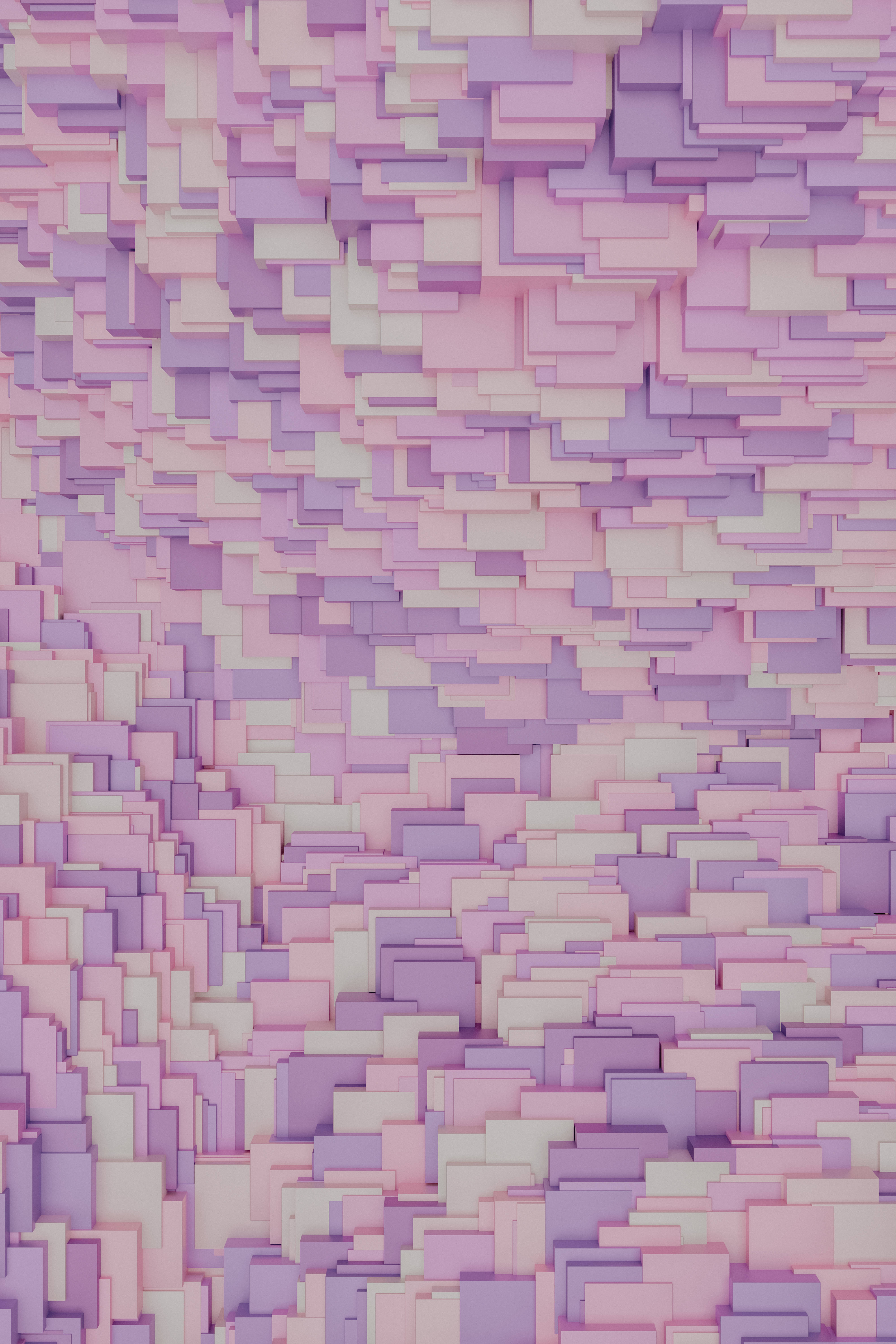 薰衣草美學3D方塊紋理 壁紙