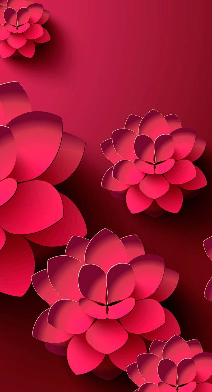 3D手机洋红莲花 壁紙