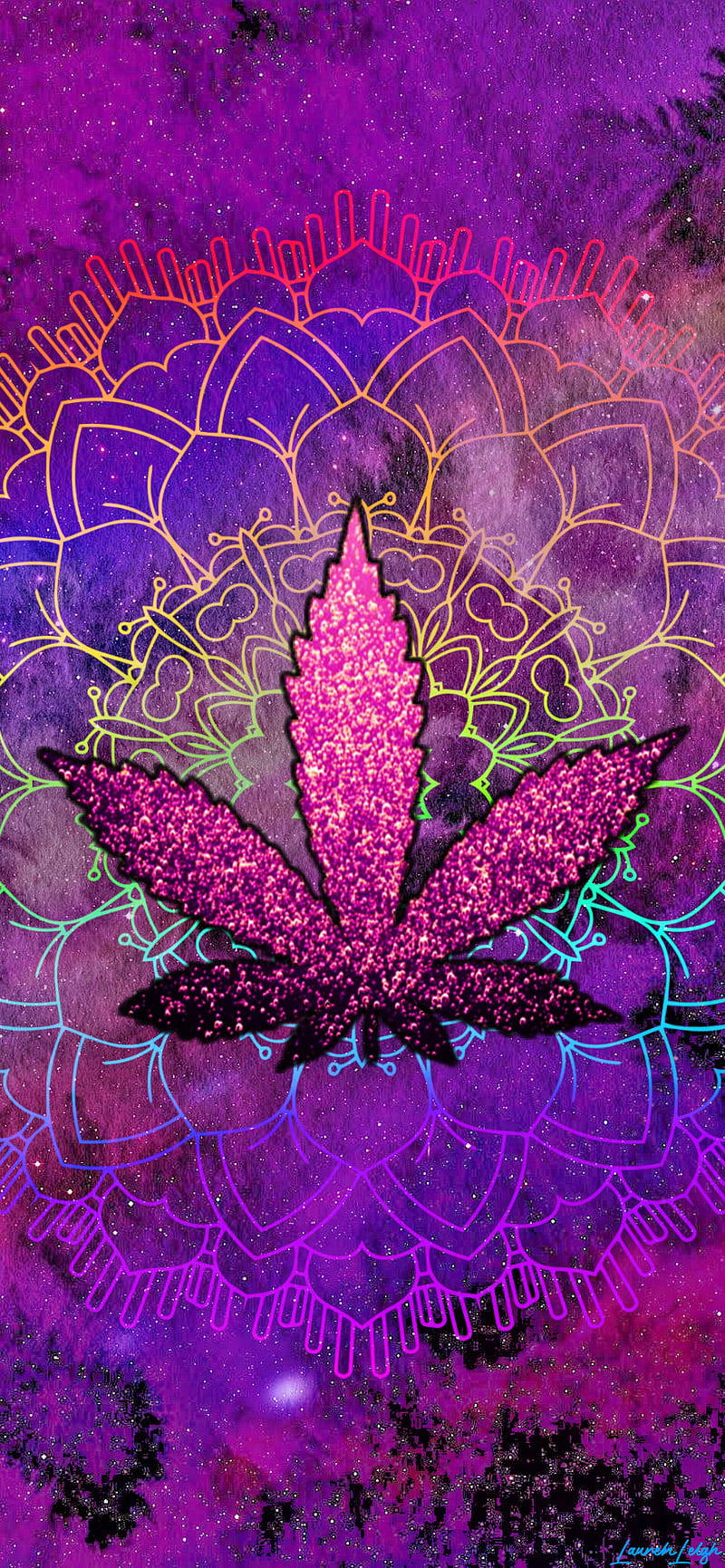 420 紫色閃粉大麻 壁紙