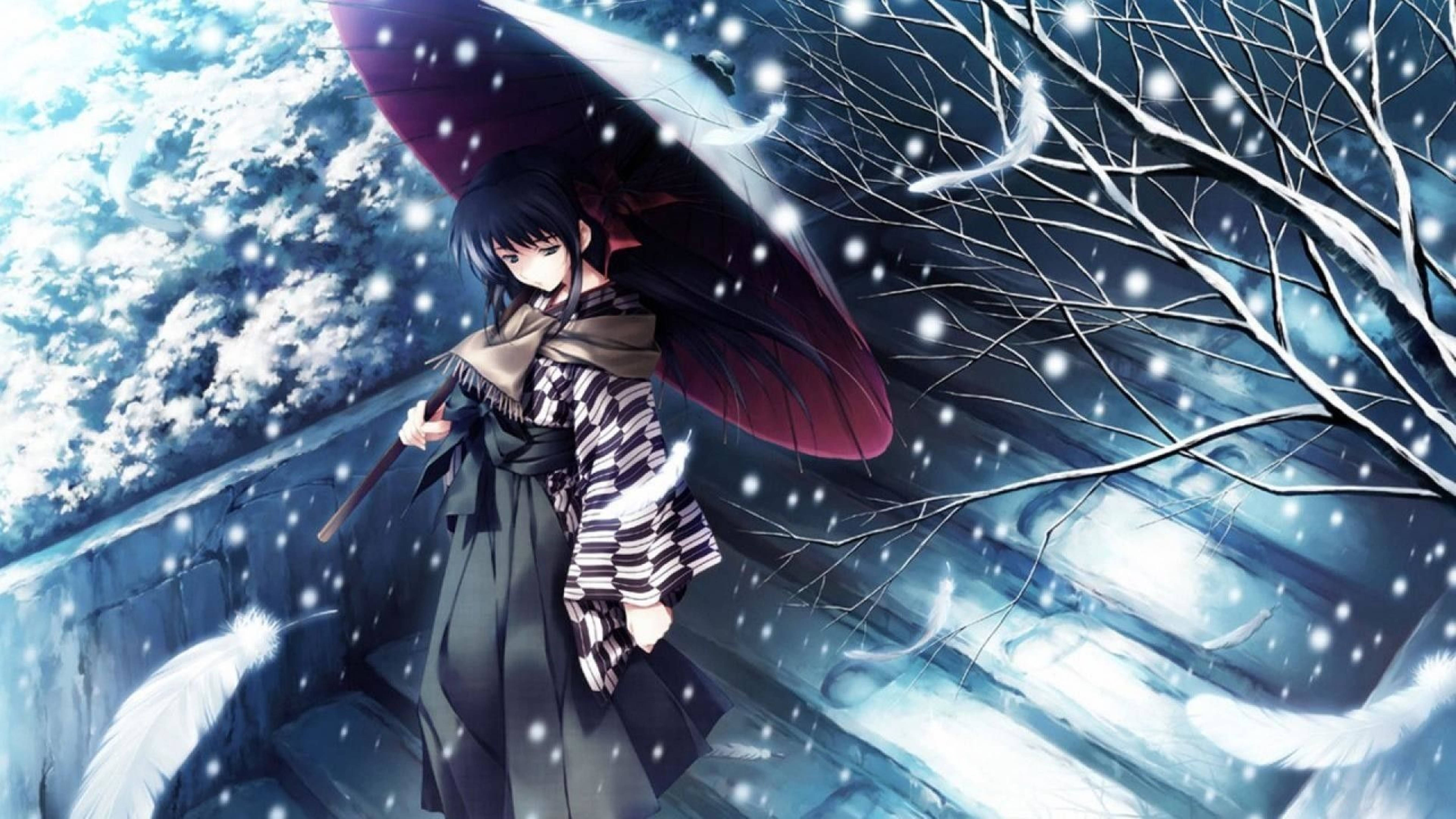 4K 头像 雪中的杉菜美纪 壁紙