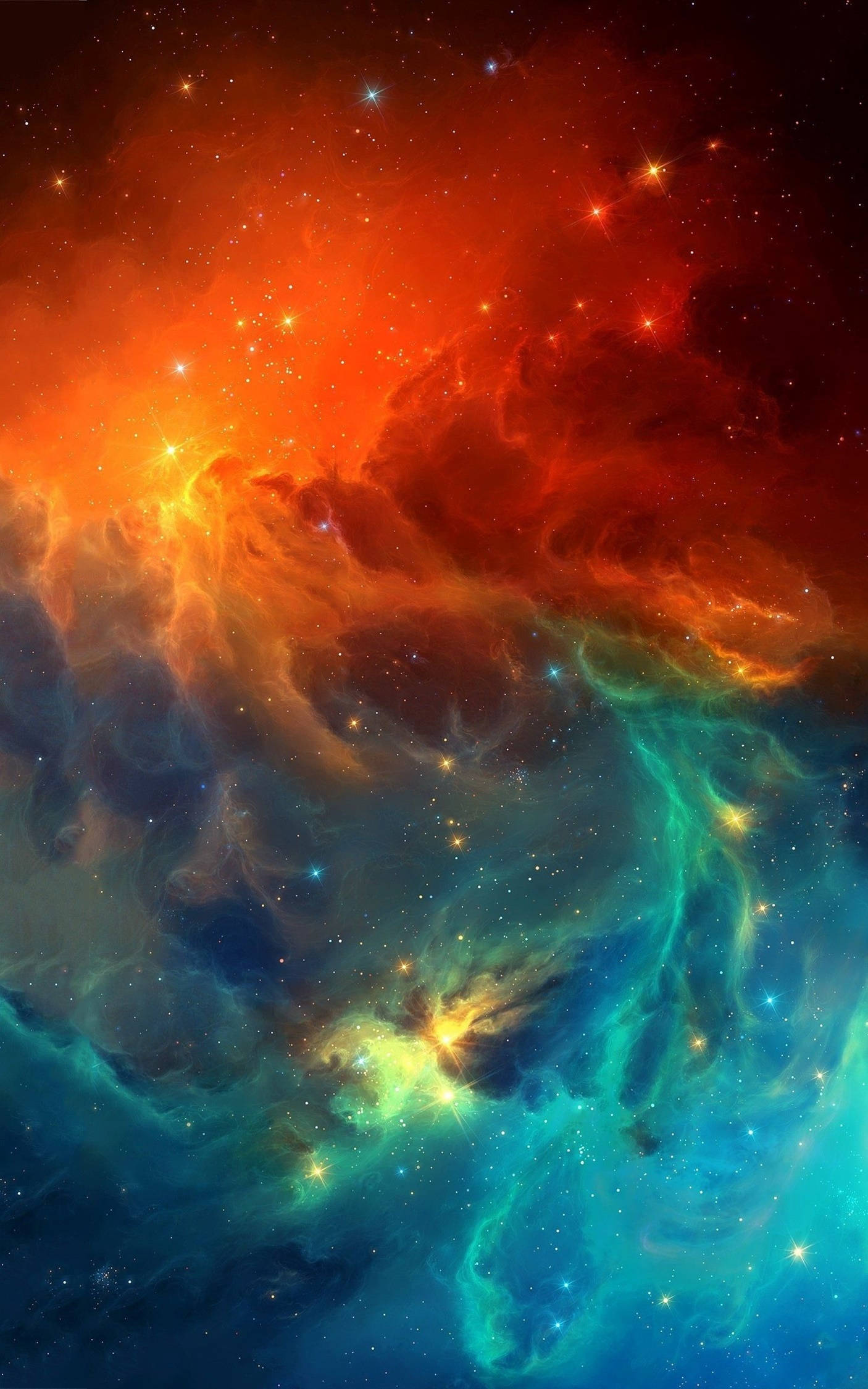 4K 安卓 蓝红星云 壁紙