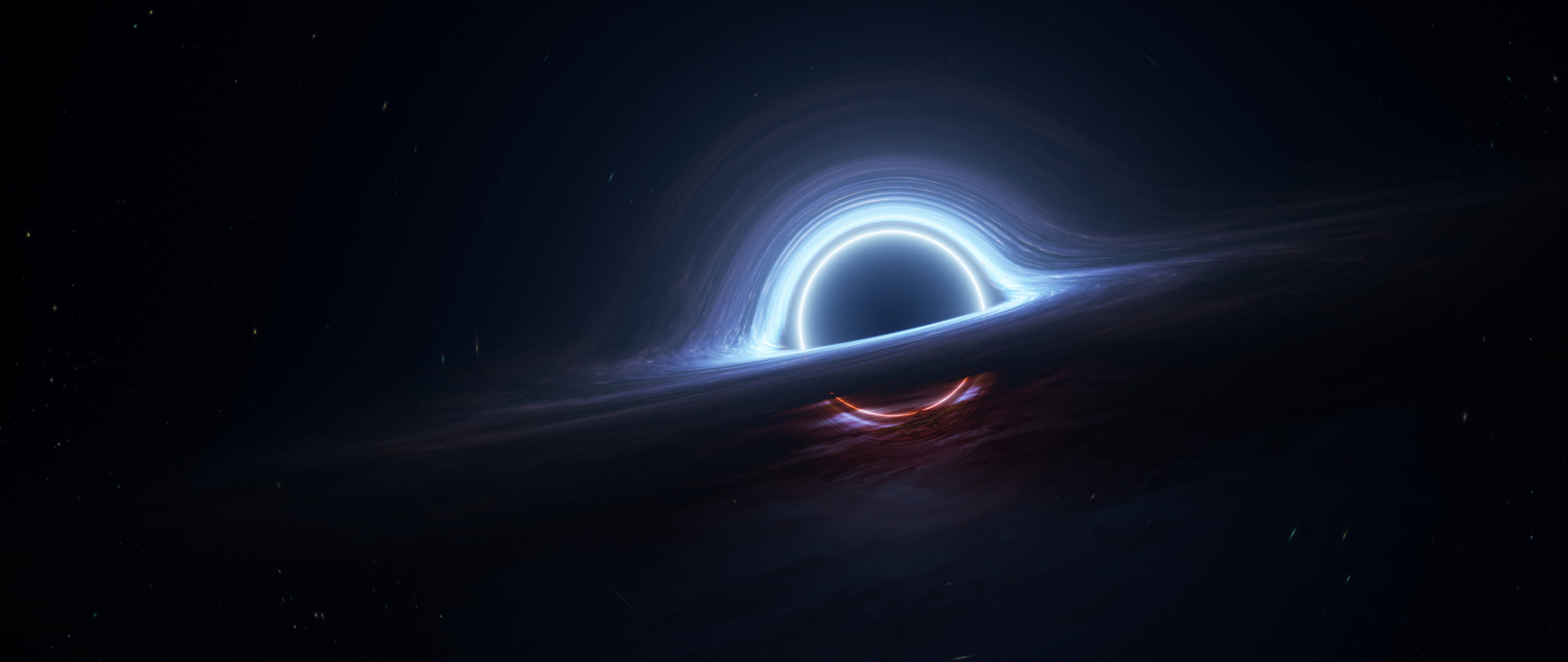 4K 藍色事件視界黑洞 壁紙