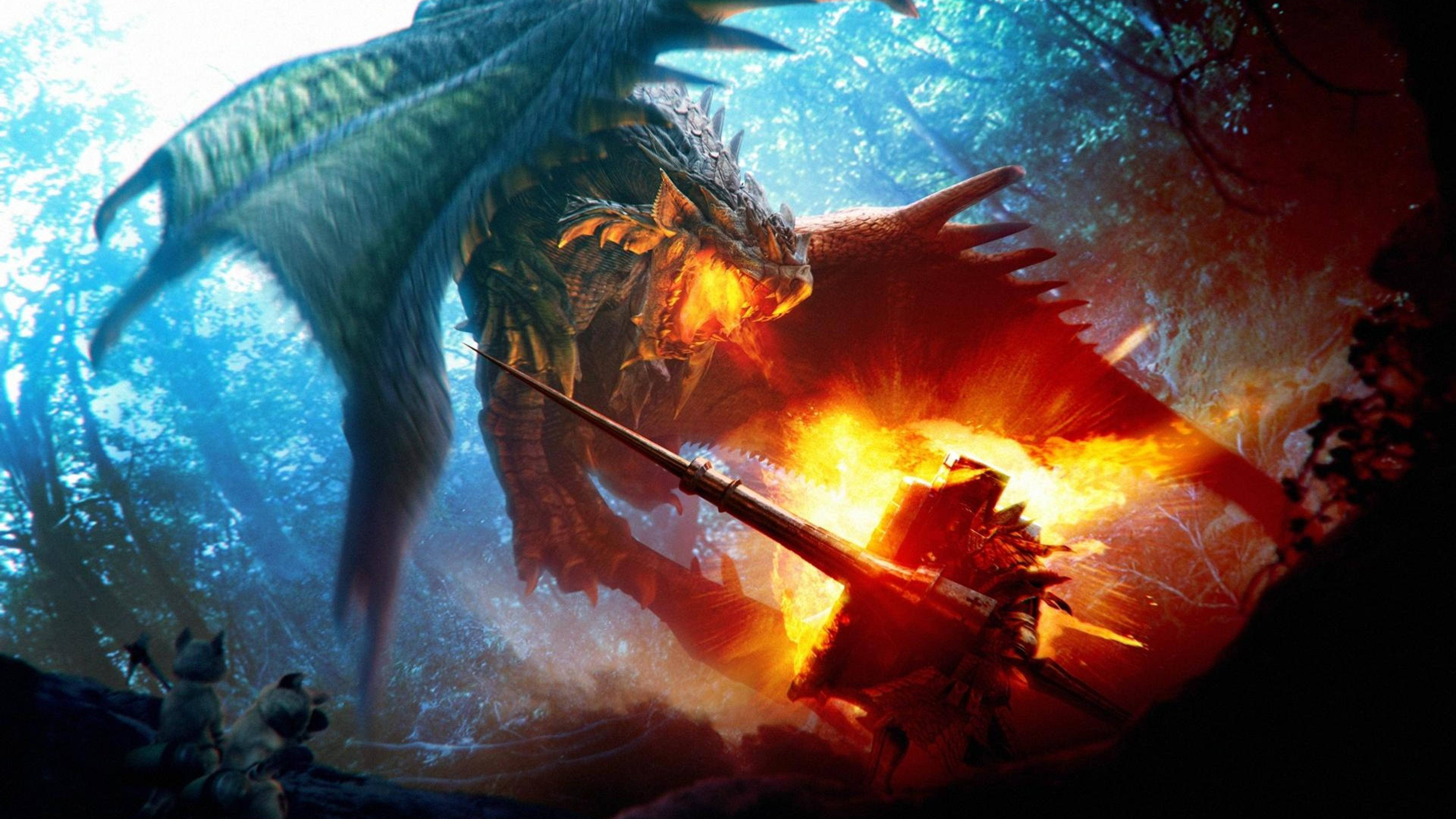 魔物獵人4K龍焰吐息 壁紙