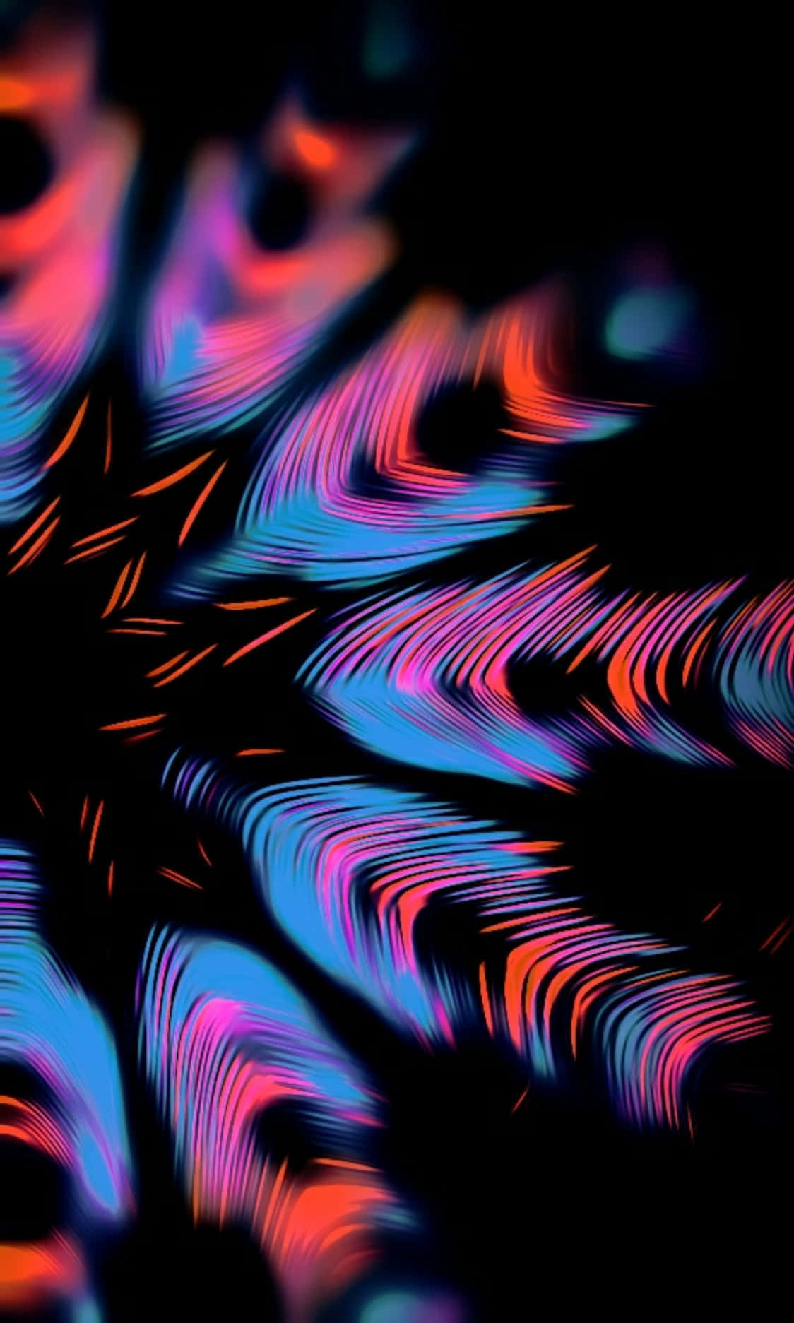 4K AMOLED 背景 繽彩抽象羽毛 壁紙