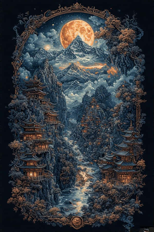 哥特风格西藏夜景4K壁纸 壁紙