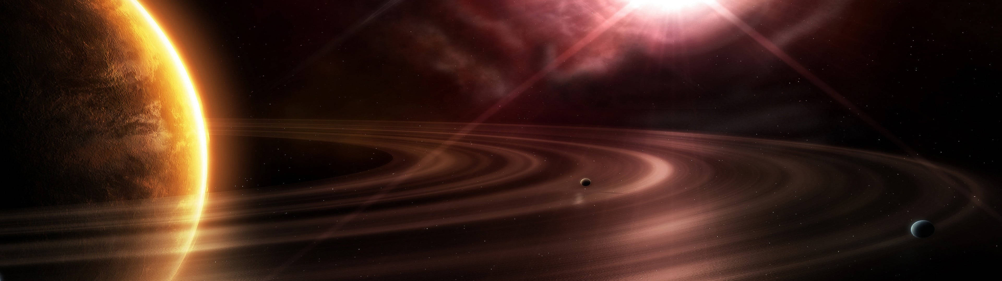 巨大土星 4K 壁紙