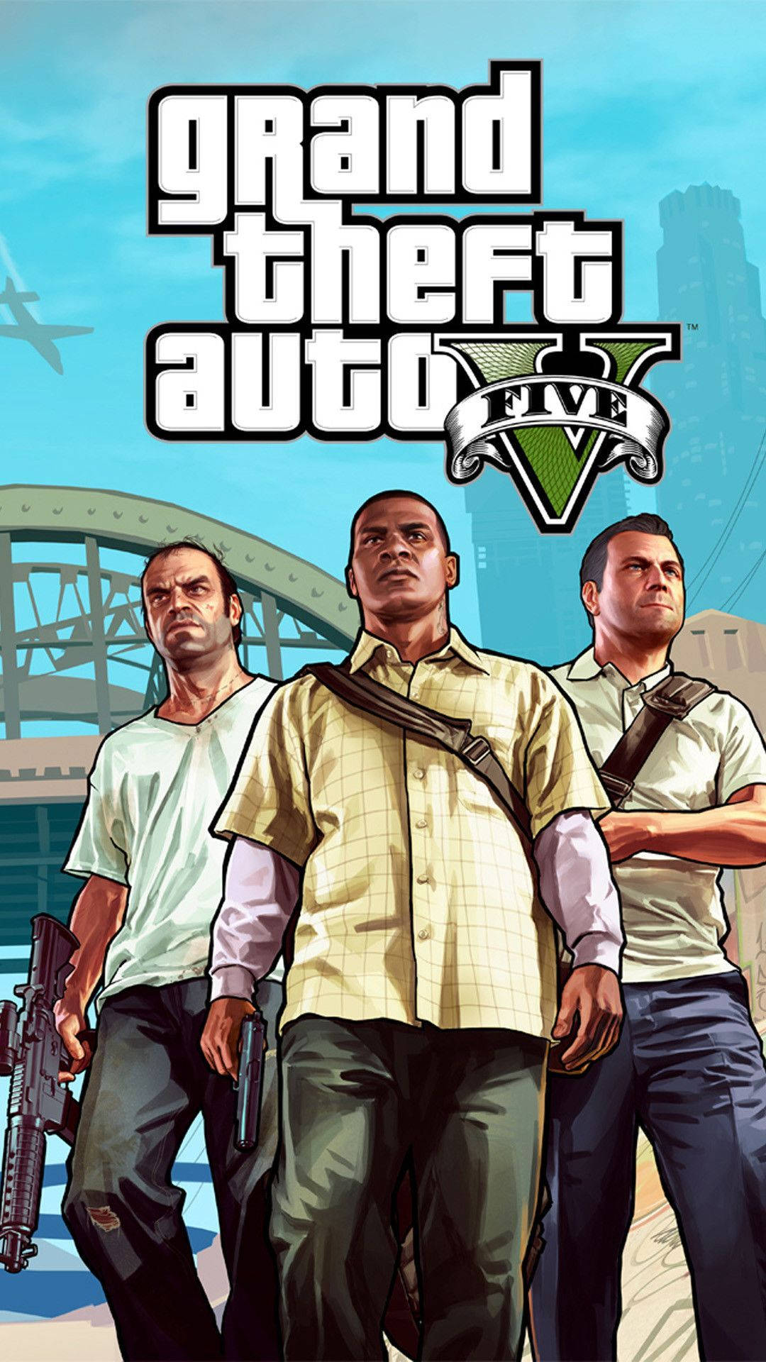 4K GTA 5 崔佛、富蘭克林、麥可手機桌布 壁紙