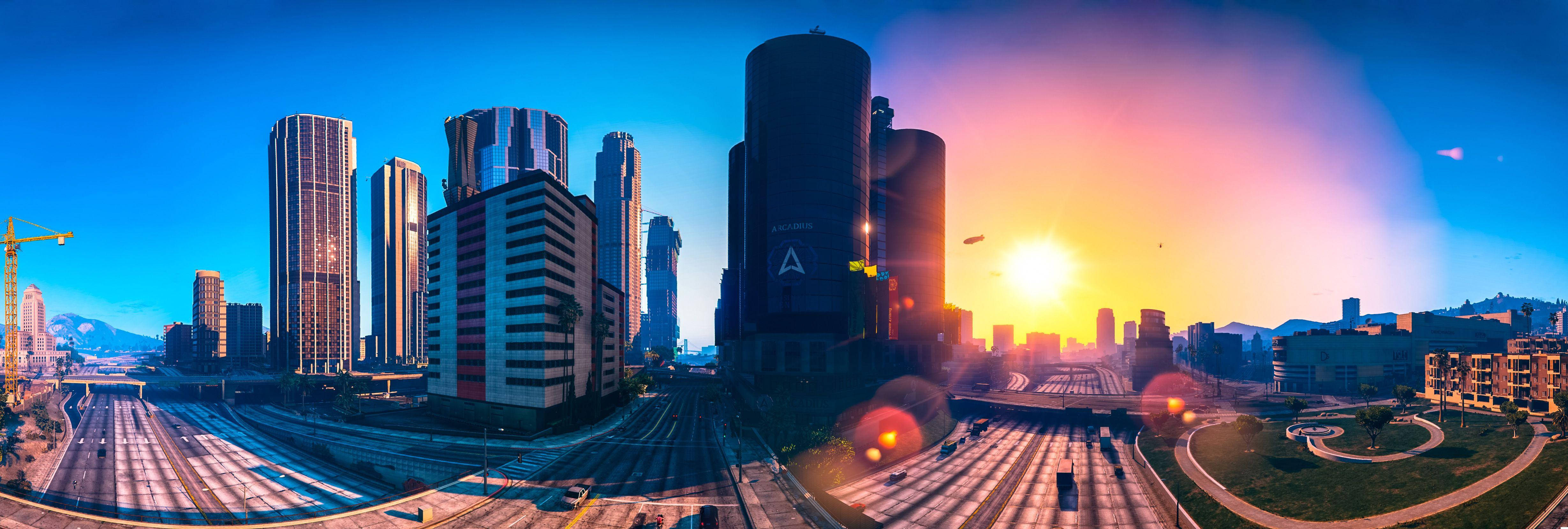 4K GTA 5 洛聖都建築群 壁紙