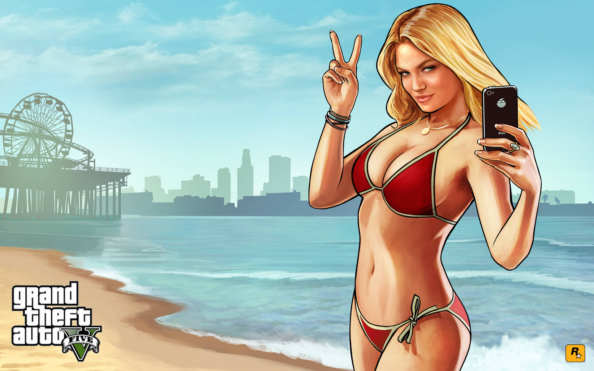 4K GTA 5 海灘比基尼女孩