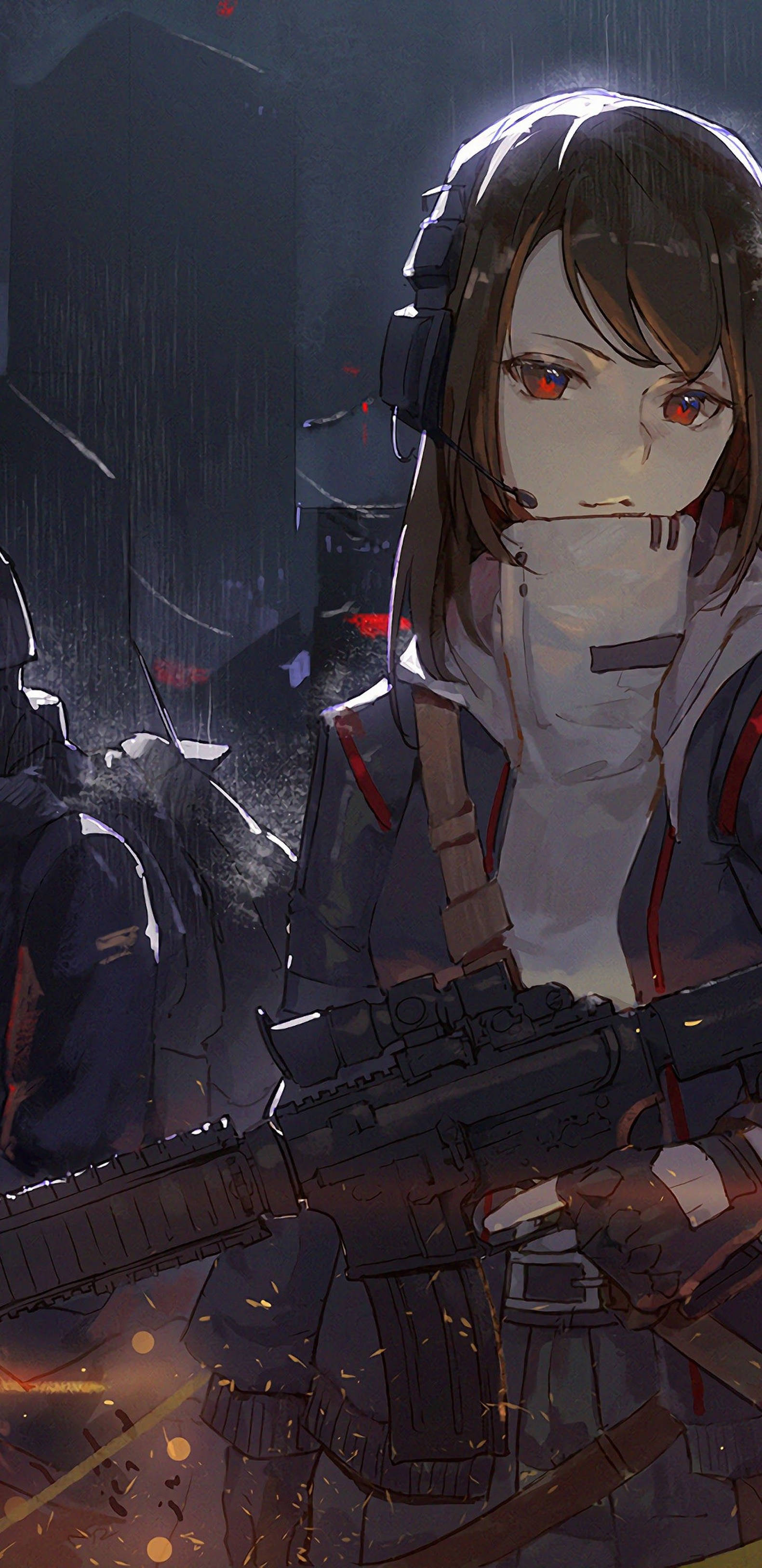 4K 動漫 iPhone 強悍武裝少女 壁紙