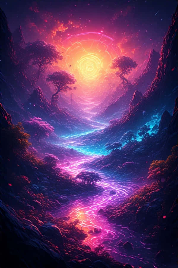 絕美霓虹景觀 鮮豔色彩 4K 壁紙