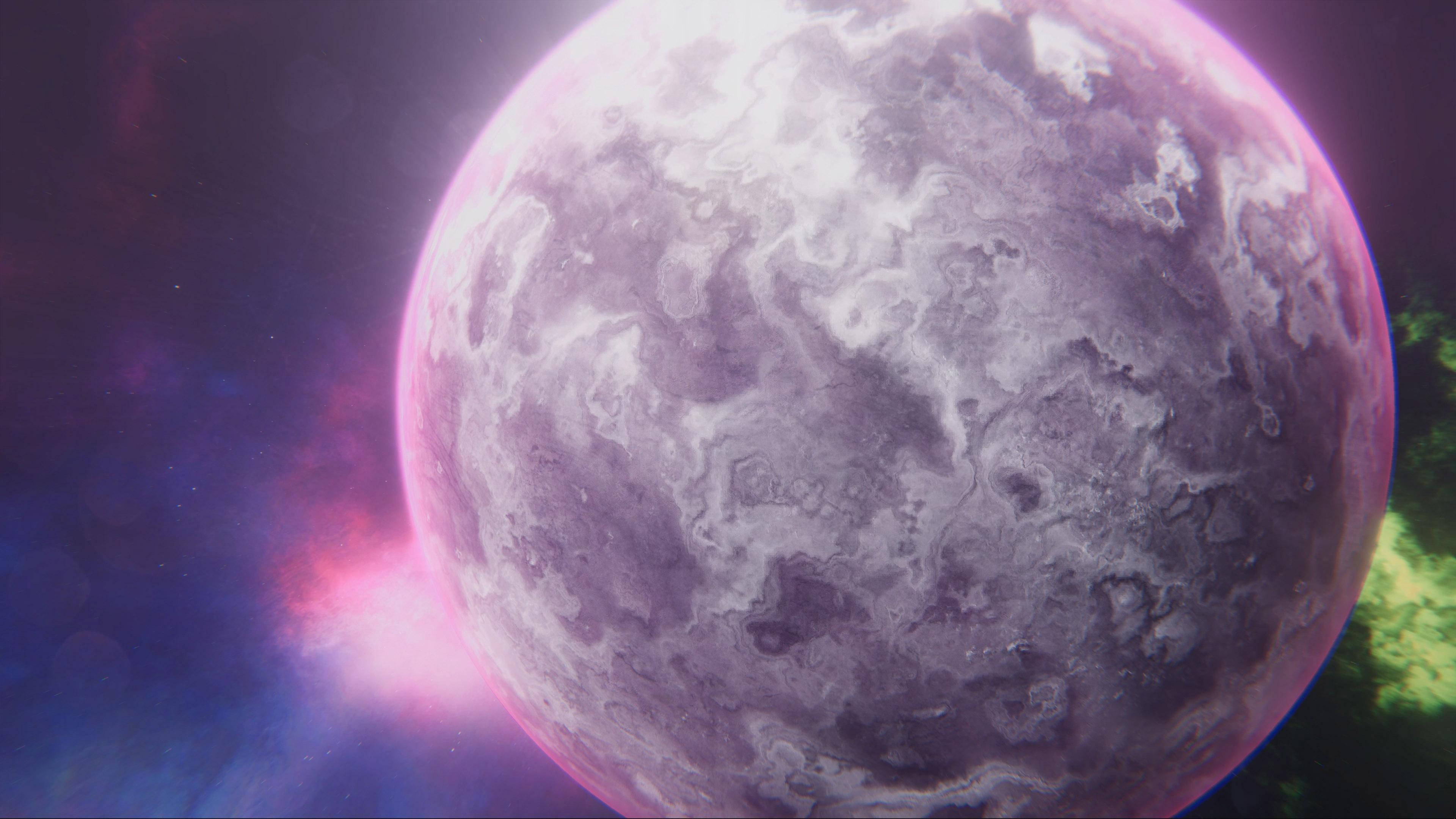 4K 移動中的紫色星球 壁紙