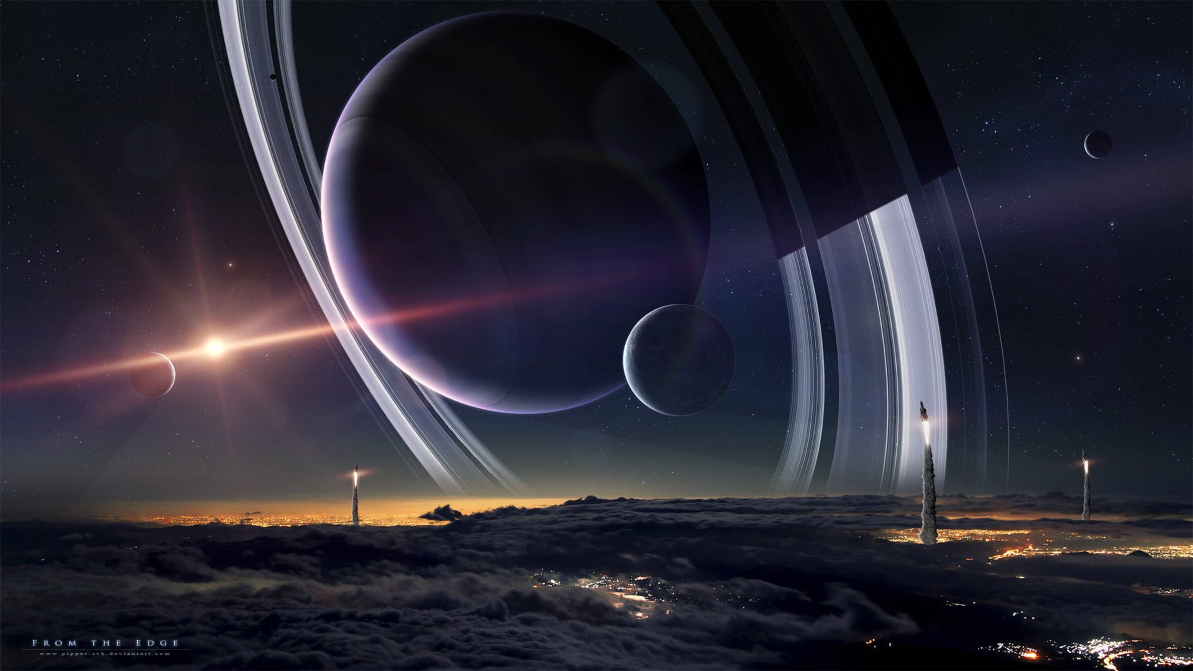 土星燈塔 4K 壁紙