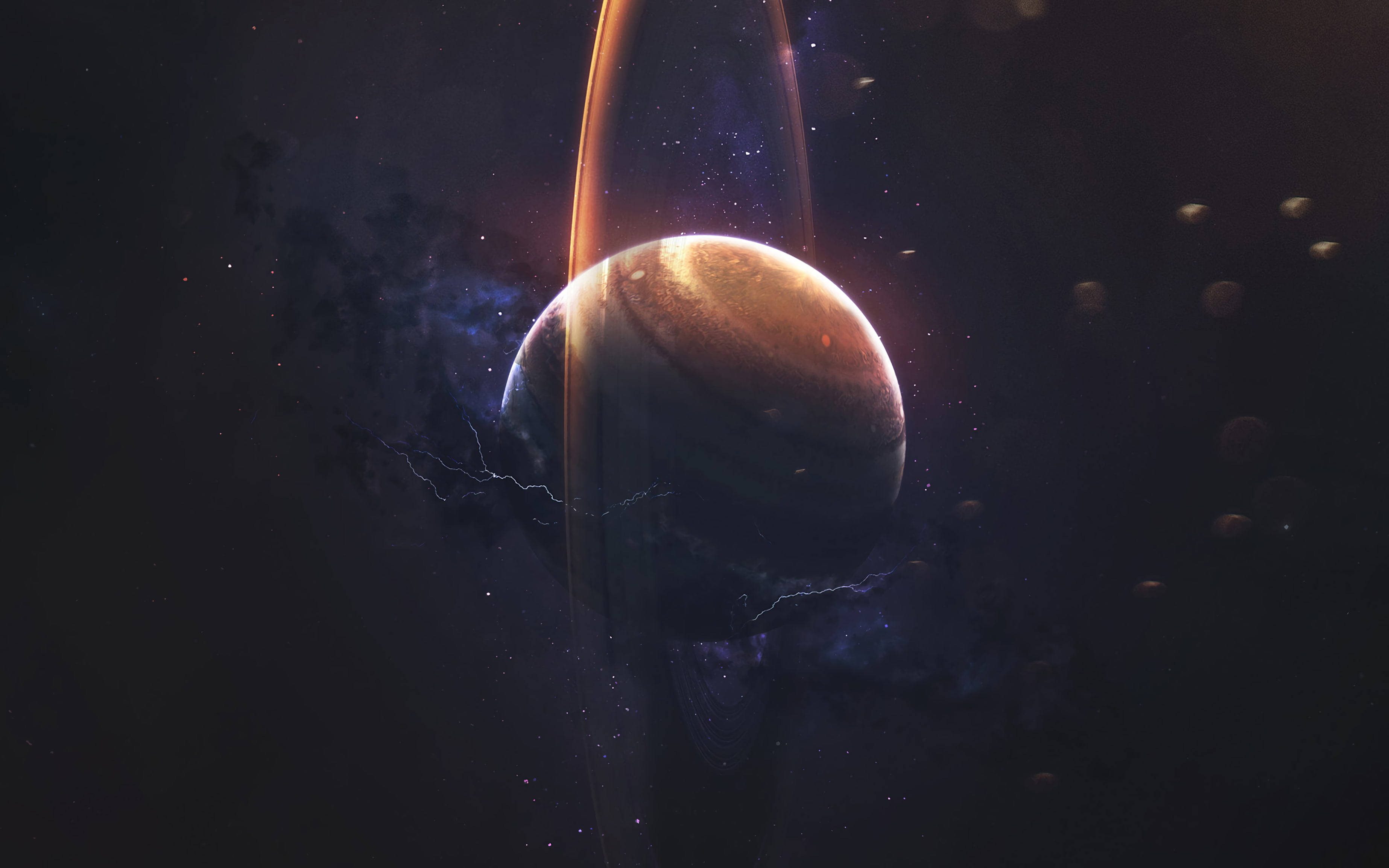 站立土星4K 壁紙