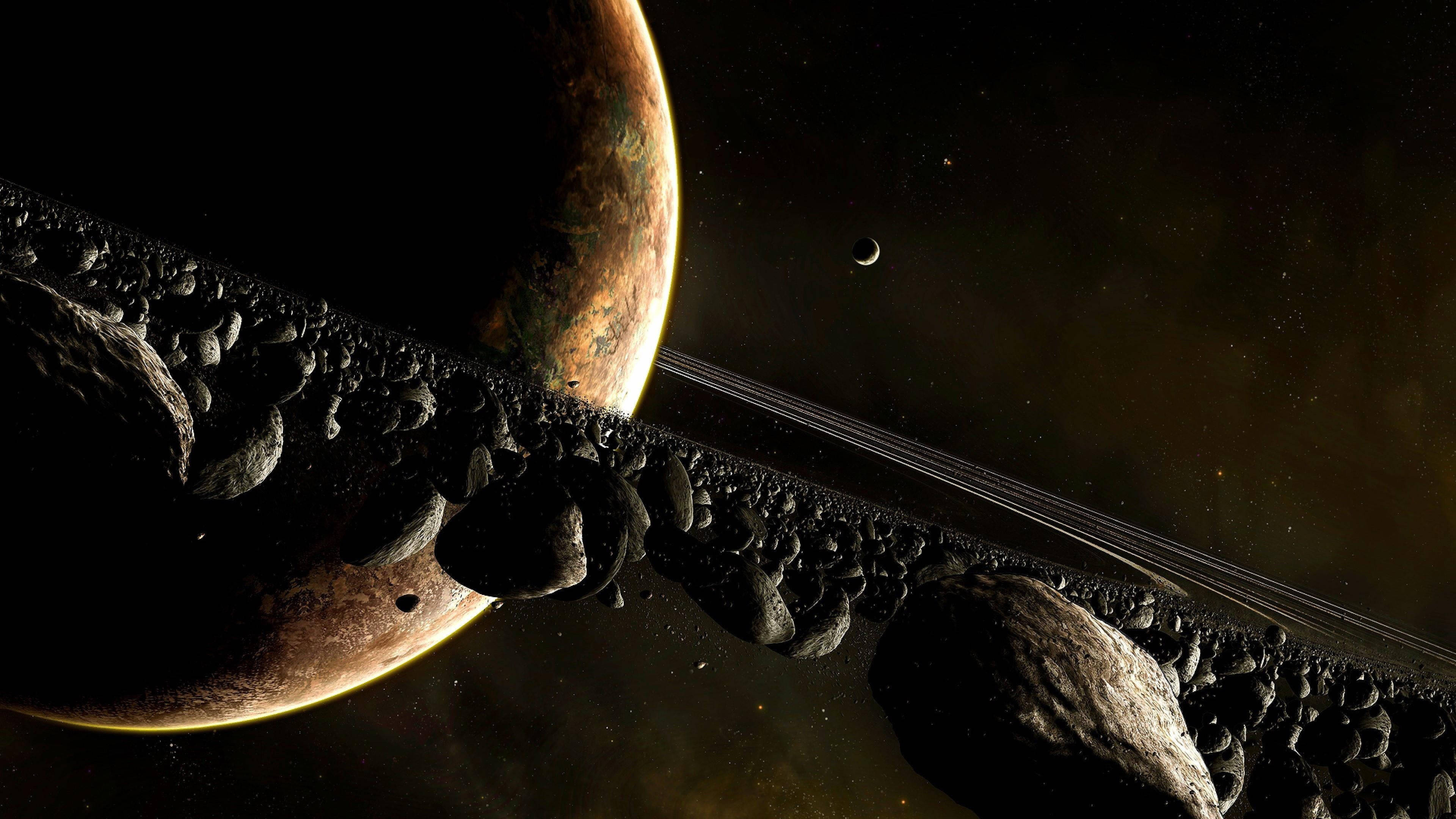 小行星土星 4K 壁紙