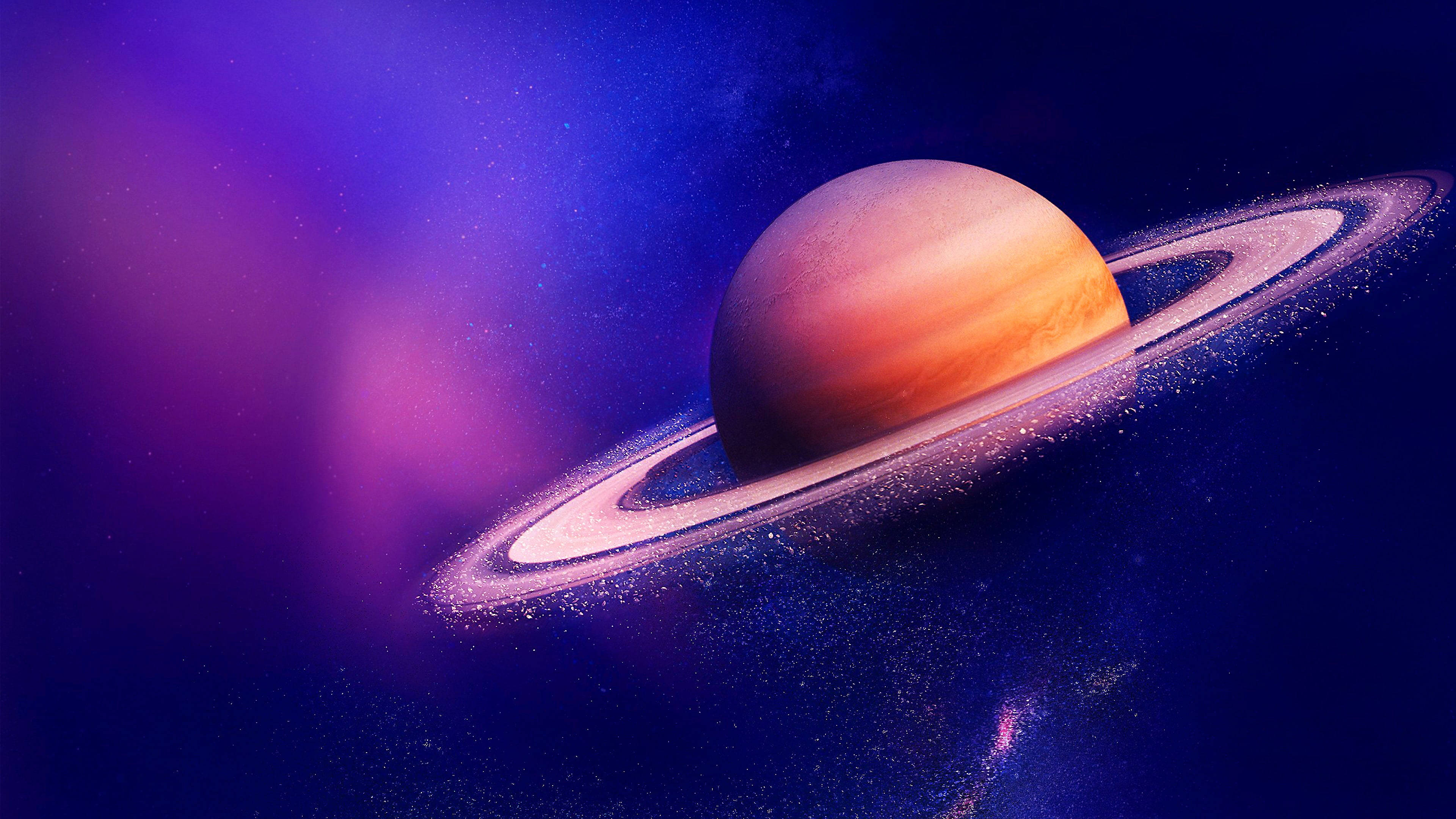 明亮土星4K 壁紙