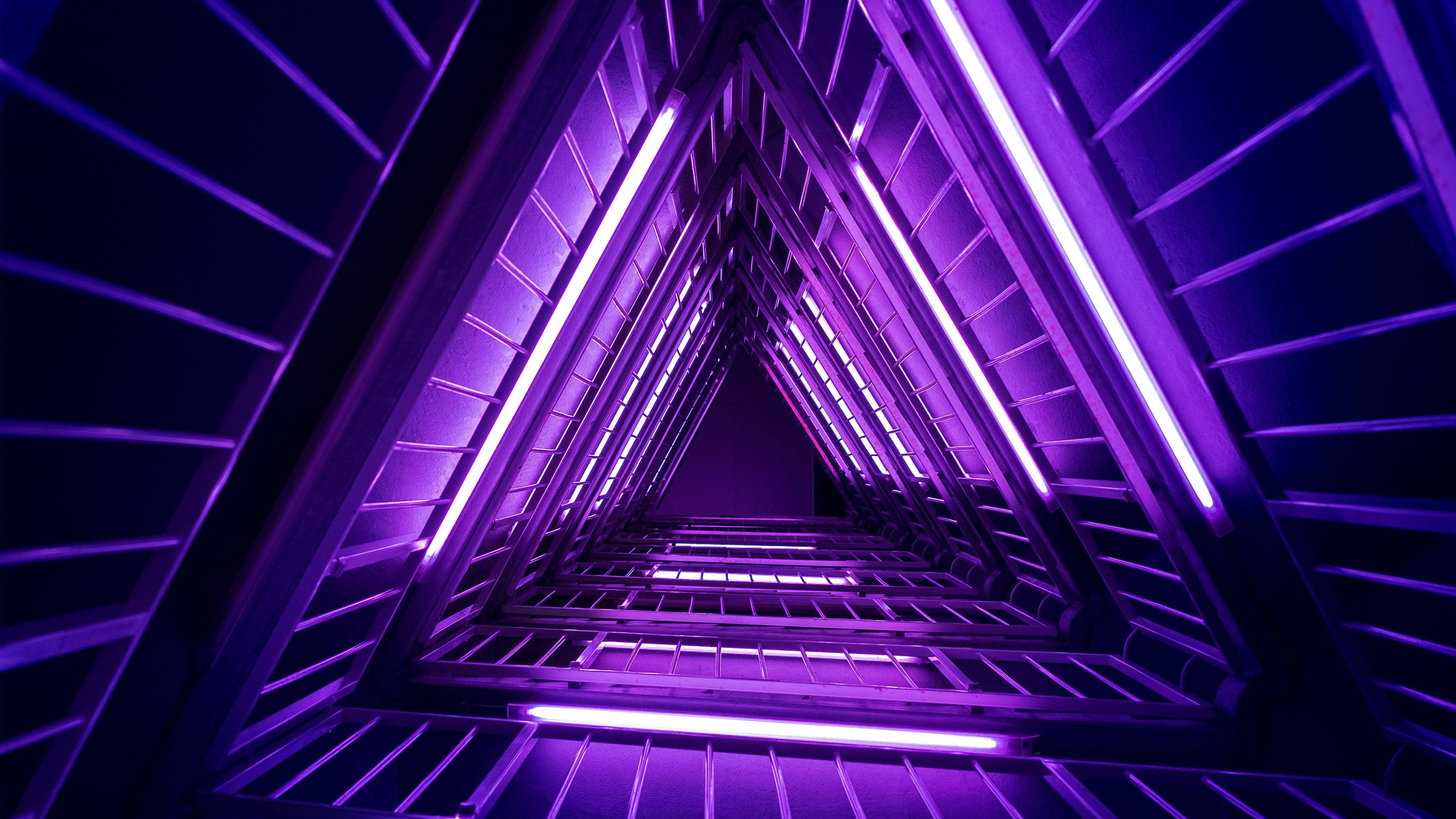4K 建築三角形隧道 壁紙