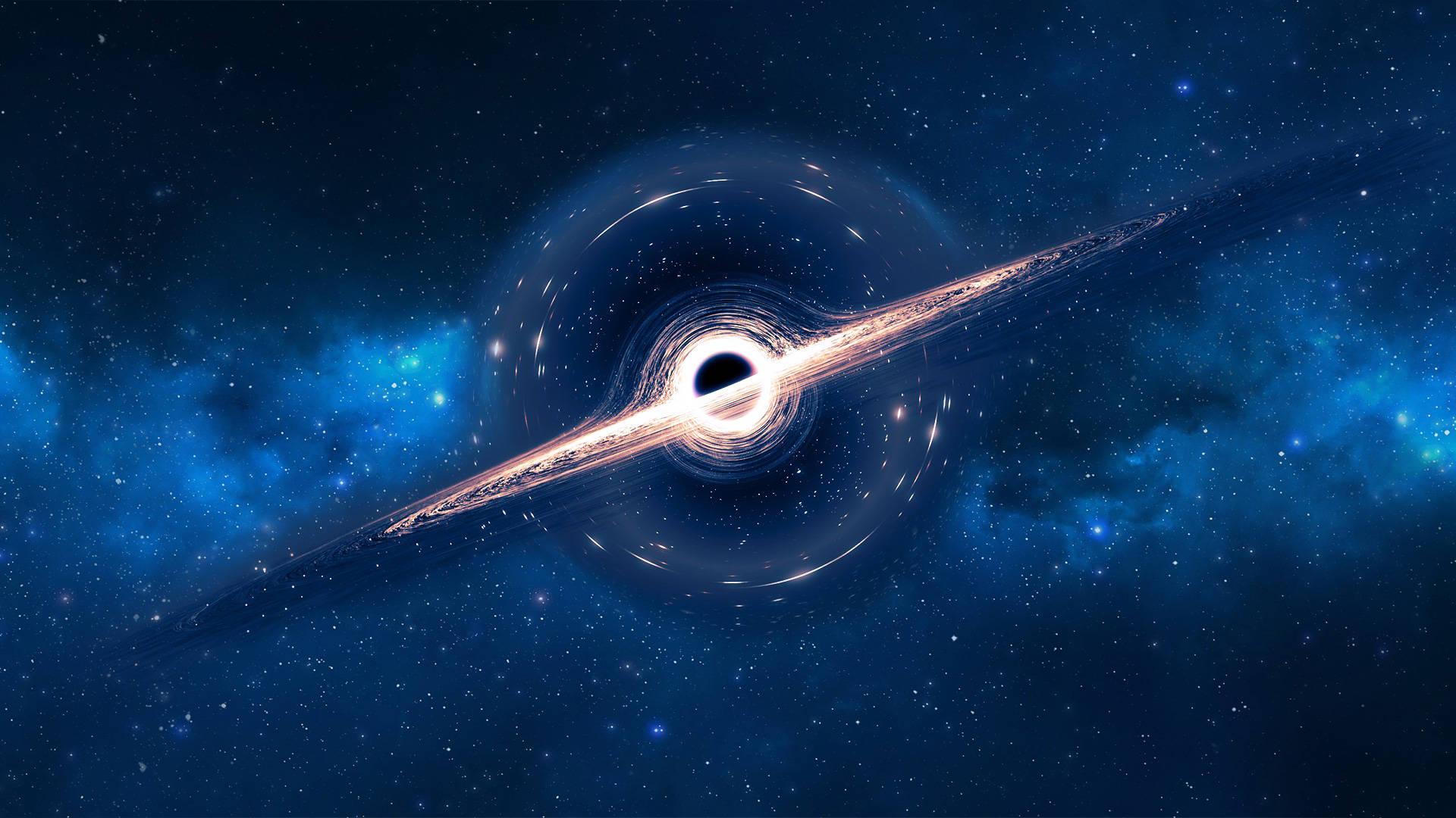 4K 黑色空洞藍色星系 壁紙