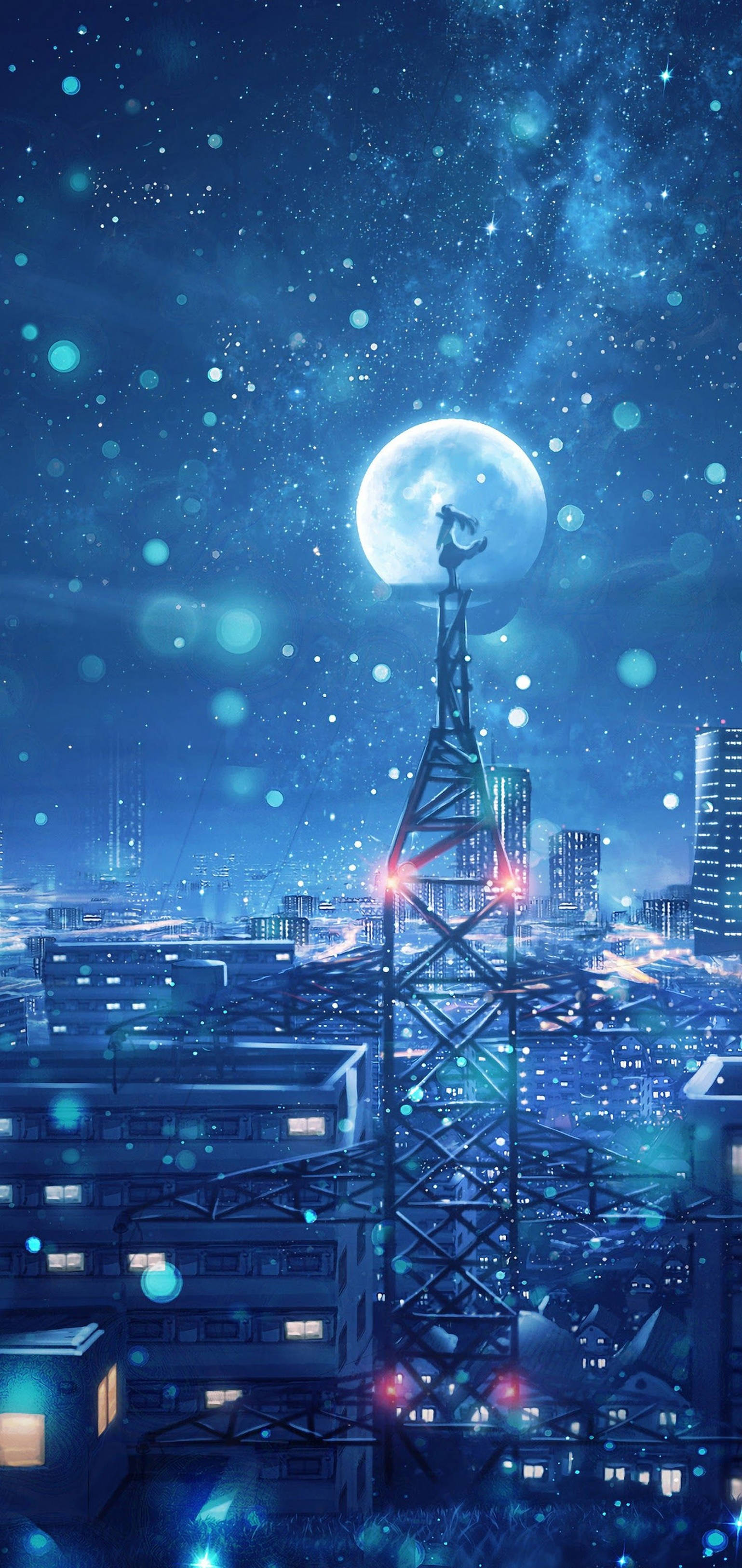 4K動漫iPhone魔法月夜 壁紙