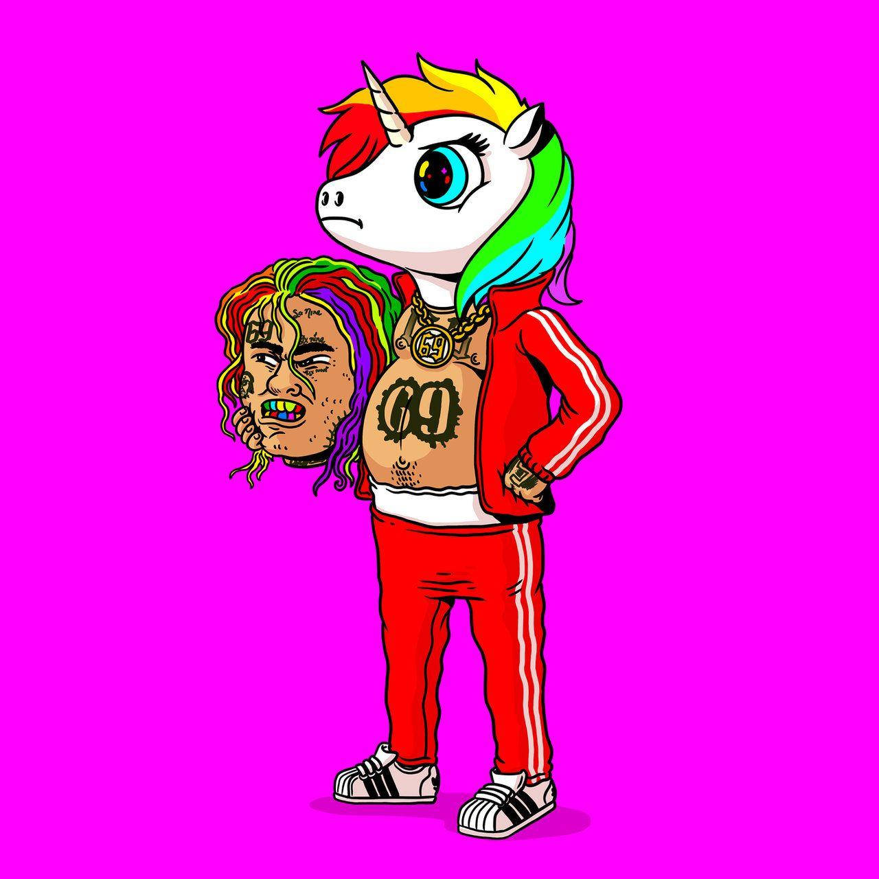 6ix9ine 與彩虹獨角獸 壁紙