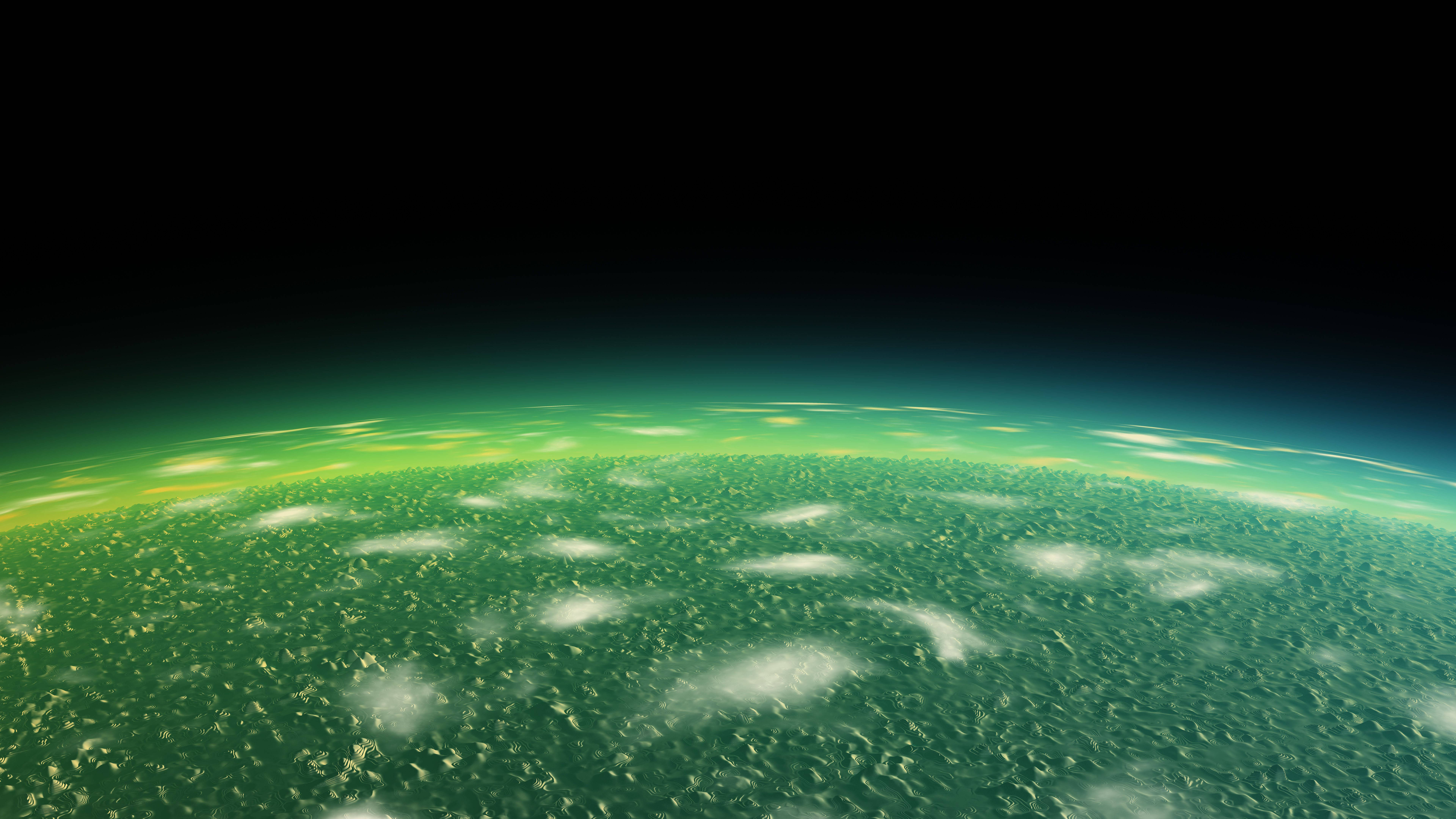 8K 7680x4320 超高清桌面绿色星球 壁紙