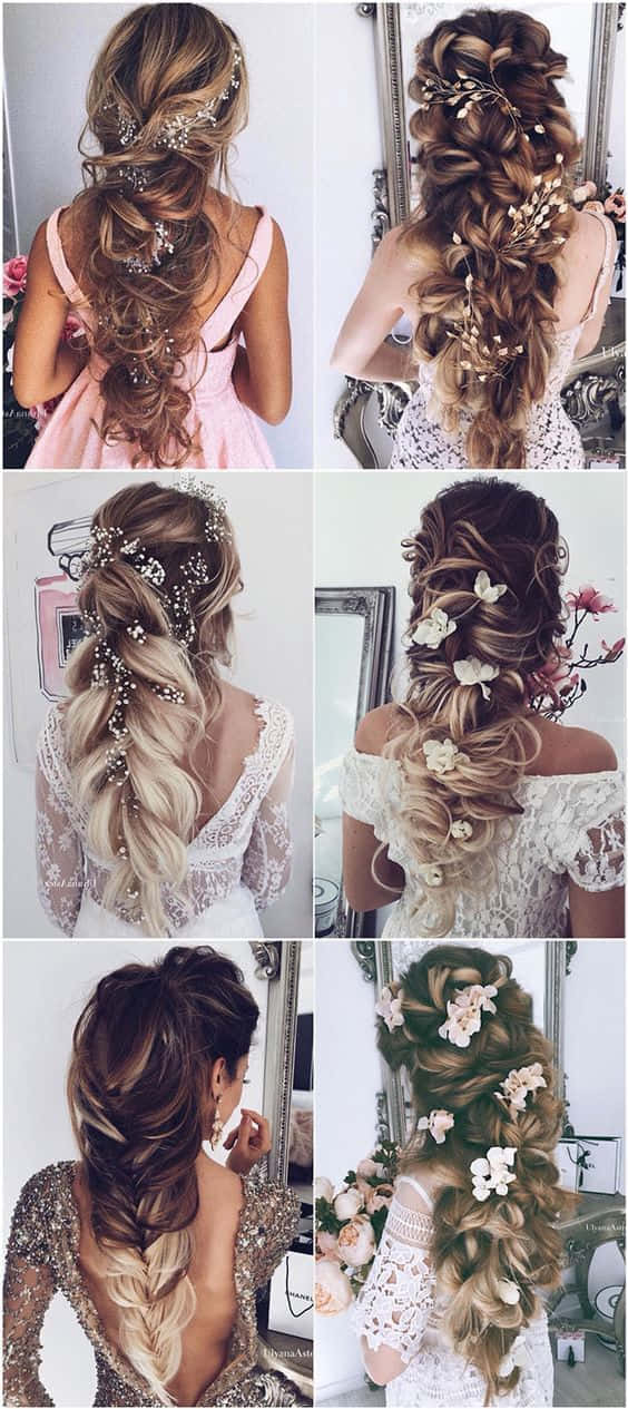 a collage of different wedding hair styles 壁紙