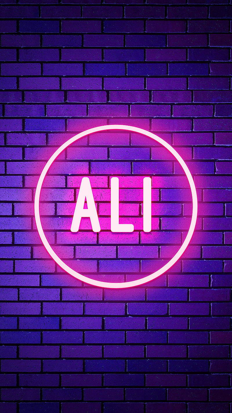 發光霓虹「Ali」名字 壁紙