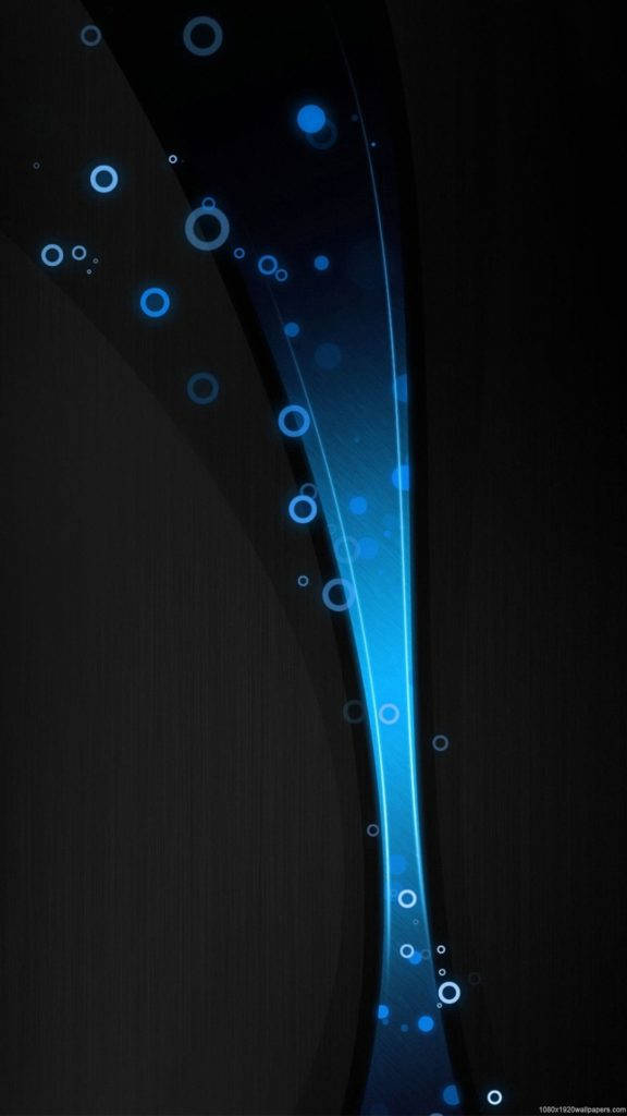 深色Android藍色曲線與氣泡 壁紙