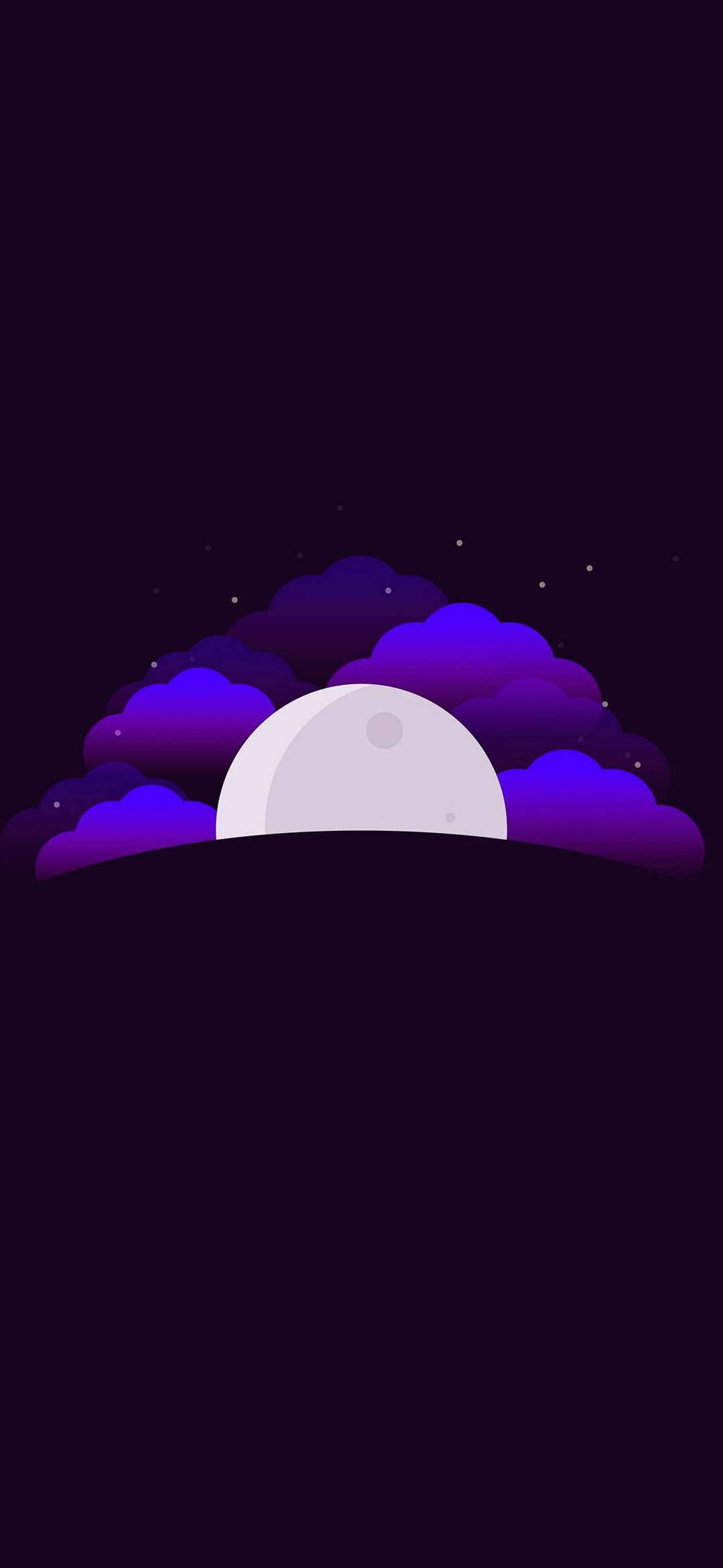 月亮紫色雲簡約 Android 壁紙