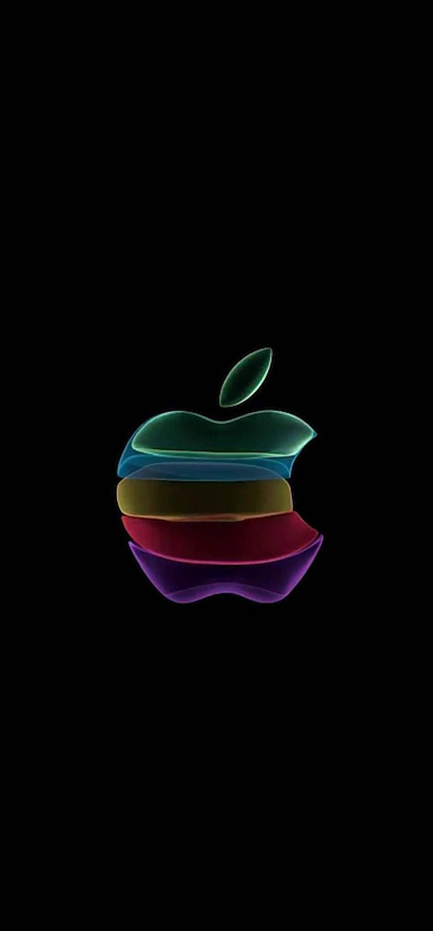 極簡彩虹 Apple 標誌 iOS 11 壁紙