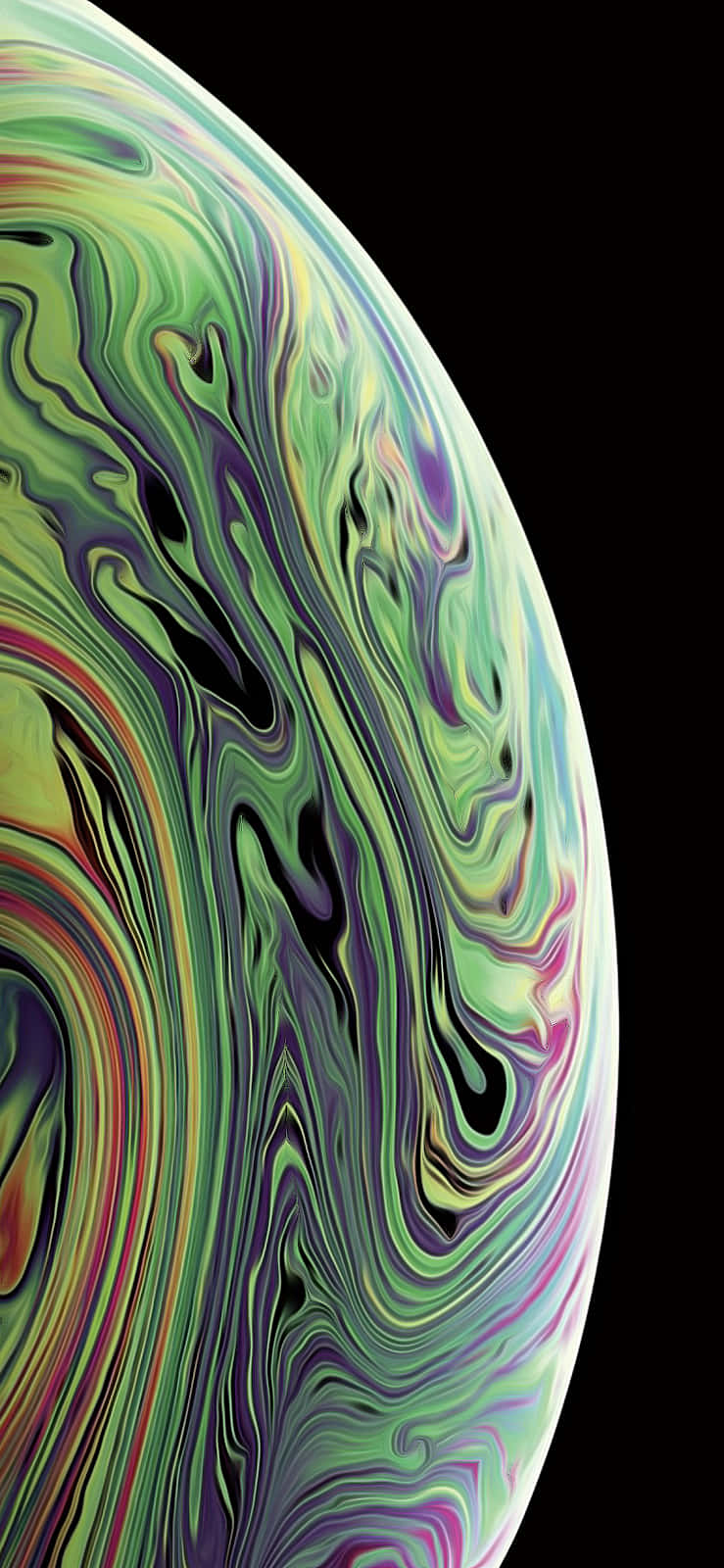 絢麗多彩的行星桌布展示於Apple iPhone X MAX 壁紙