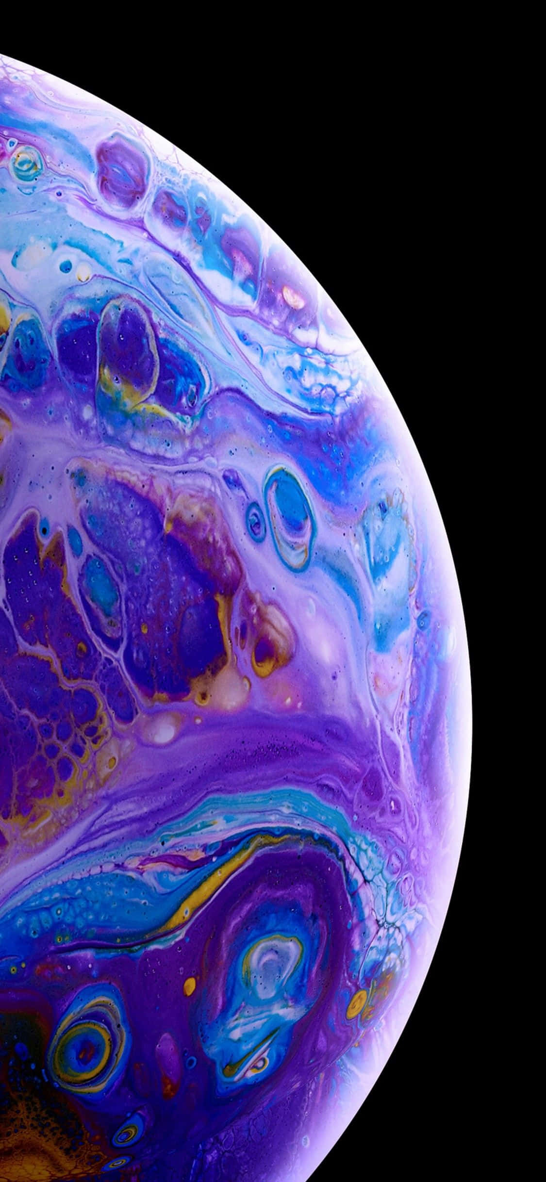 Apple iPhone XS 紫藍液態泡泡 壁紙