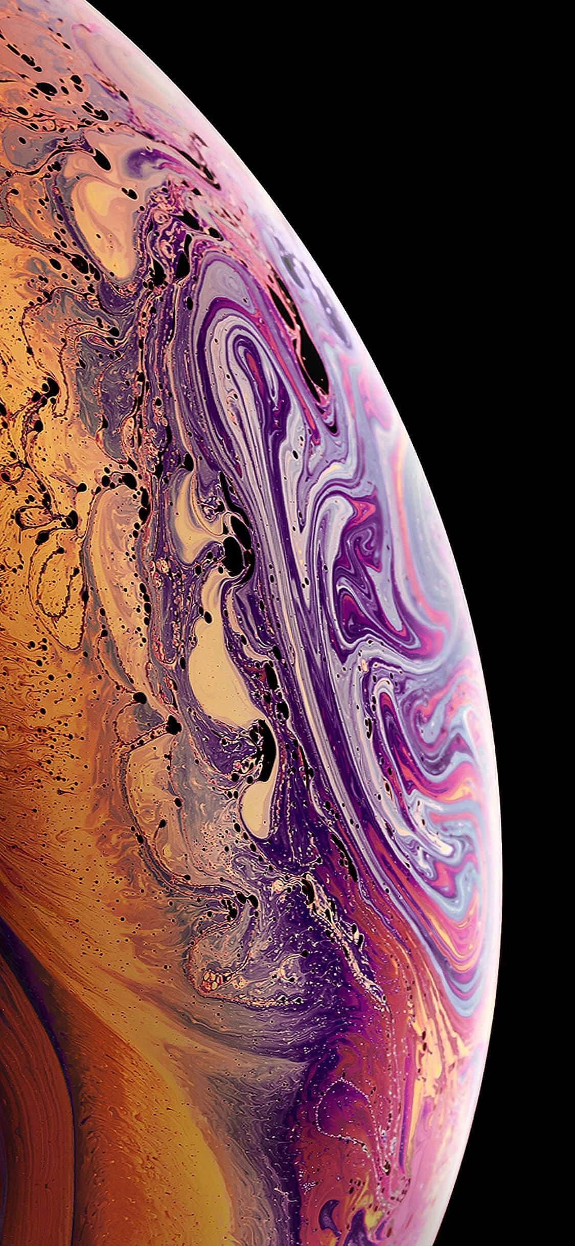 Apple iPhone XS 紫色漸層泡泡 壁紙